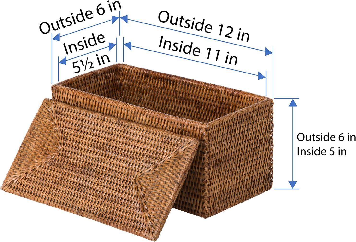 Rattan Basket Decorative Boxes / Brown