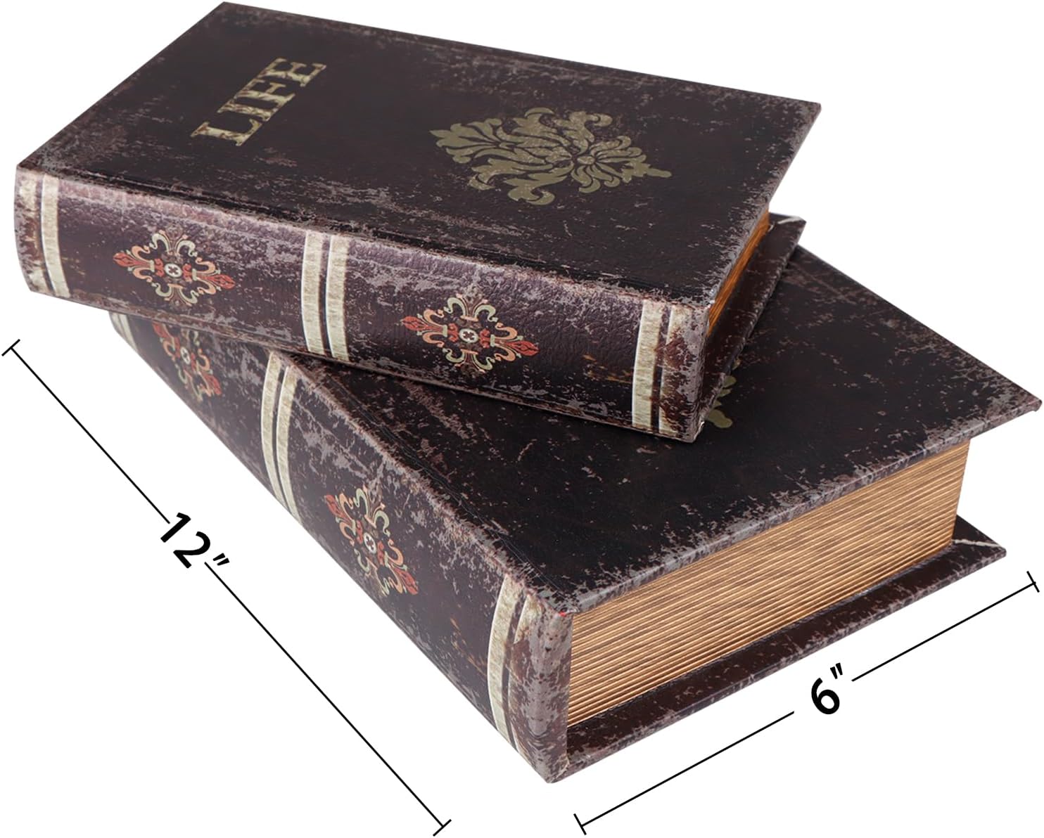 Decorative Book Box Wood Faux Book Box / 2books / Set of 2