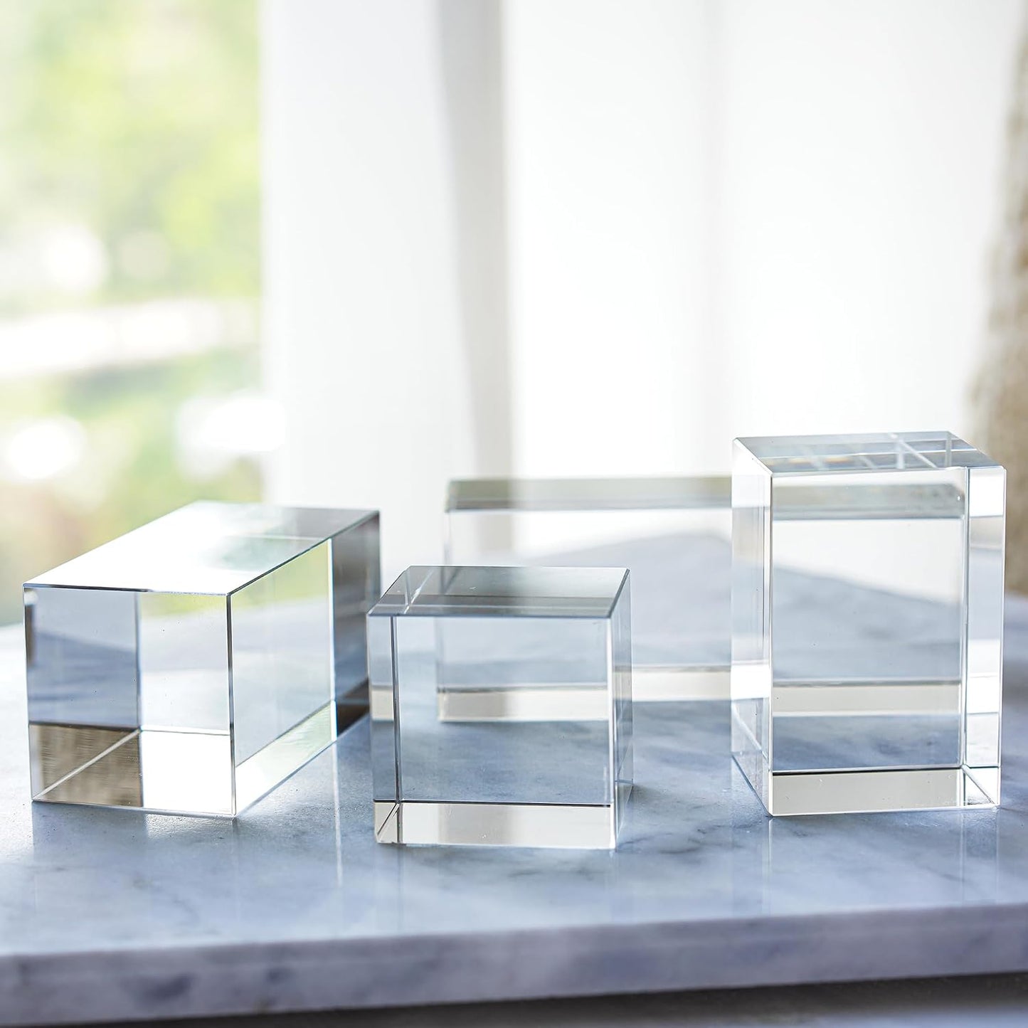 Glass Display Blocks / Block / Clear / Set of 4