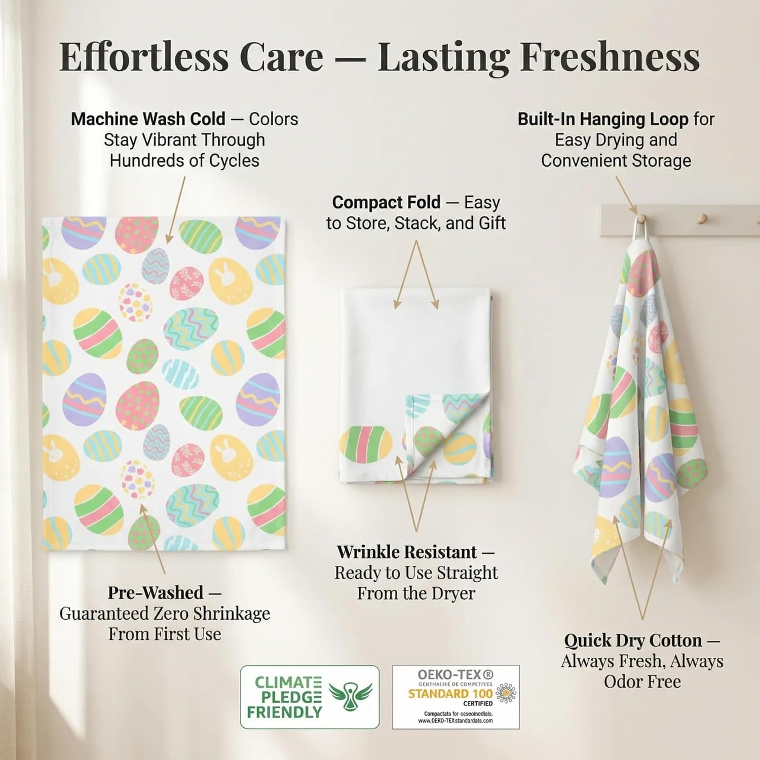 Urban Villa Kitchen Towels Cotton Dish Towels 20”x30” (Set of 6) Egg Print
