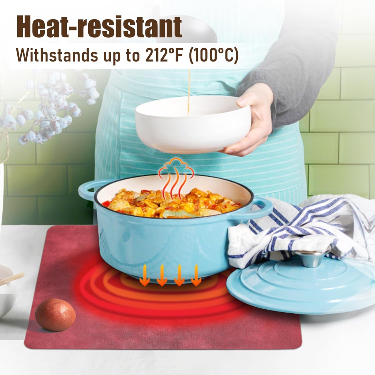 UnivoColors Placemats,Heat Resistant Placemats Set of 8 Washable 12 x 17 Inch,Waterproof Table Mats,Wipeable Pu Place