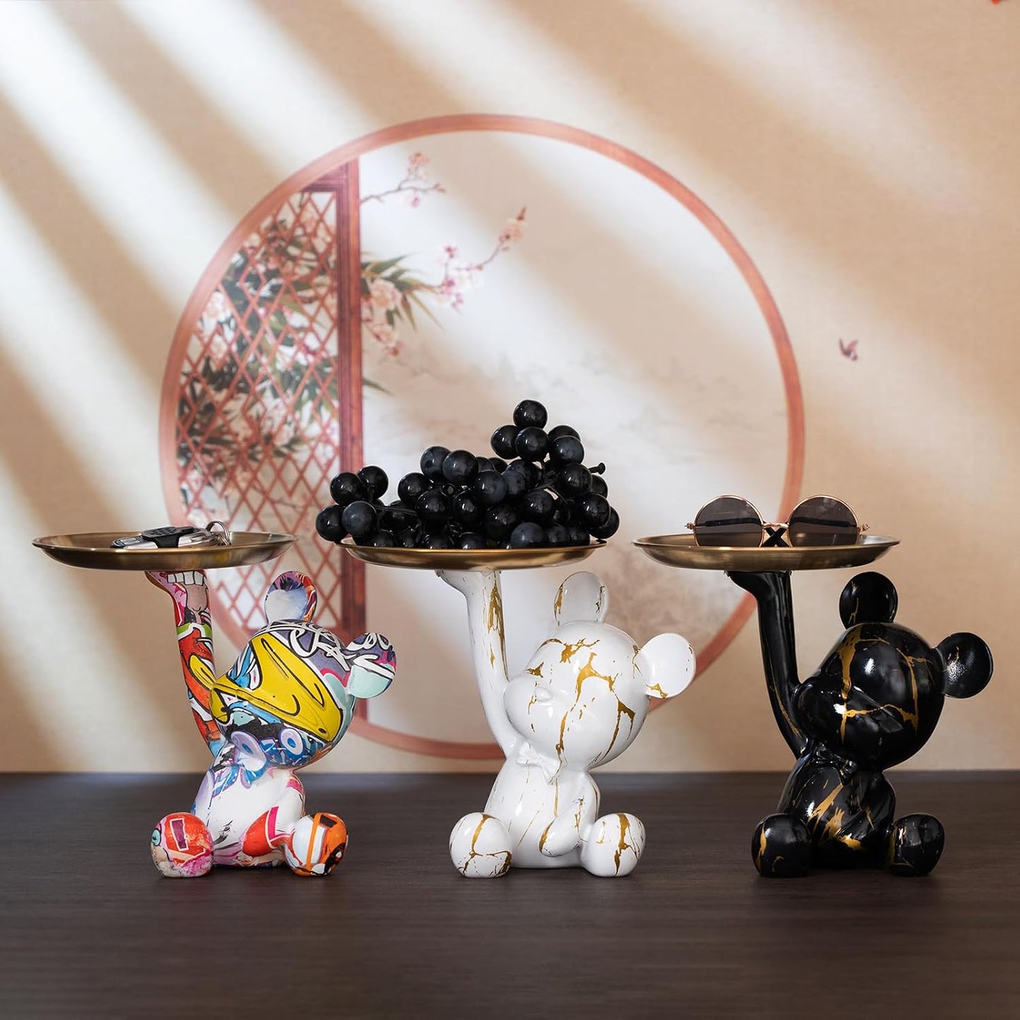 Key Holder Bowl Tray / Black & Gold