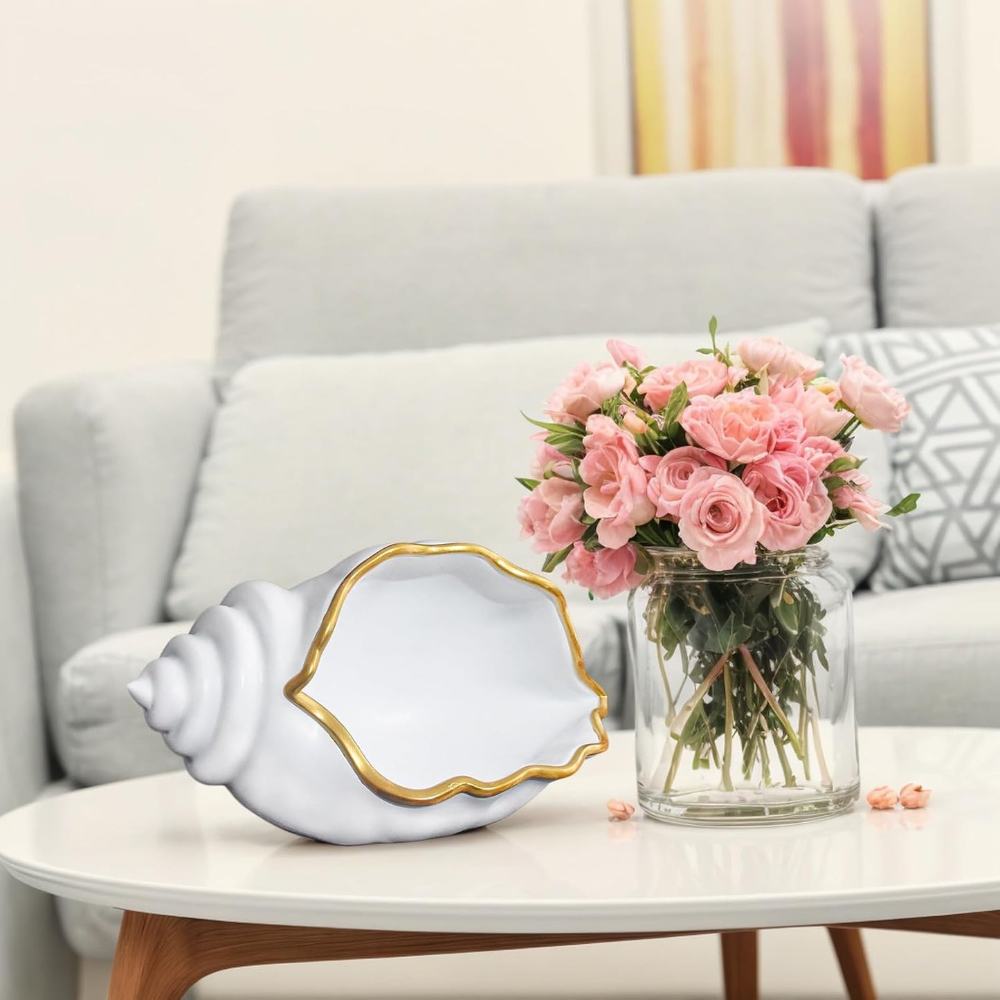 Decorative Bowl Entryway Table Decor Resin Clam Shells Bowls Seashell Beach Console / Shell Bowl