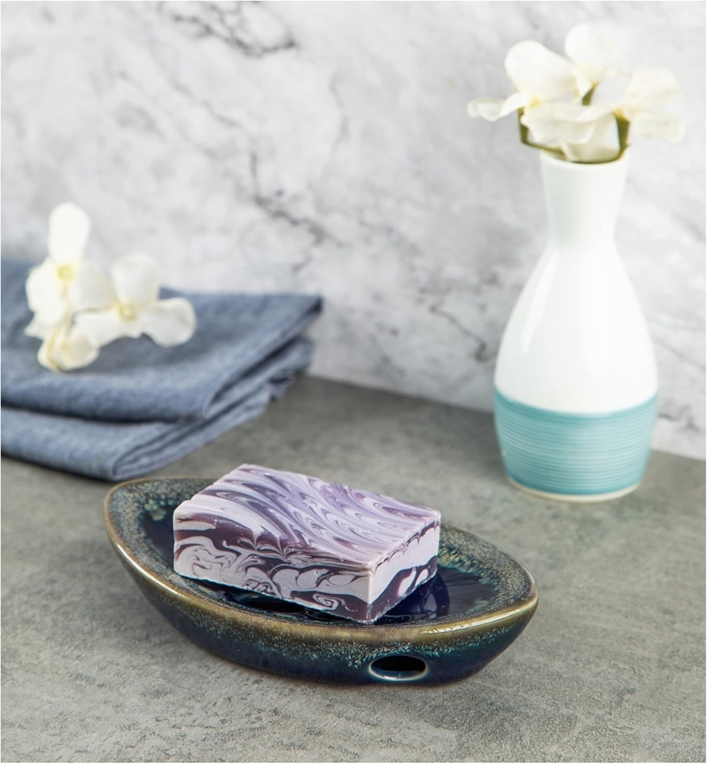 Self Draining Tray for Bar Soap / Blue