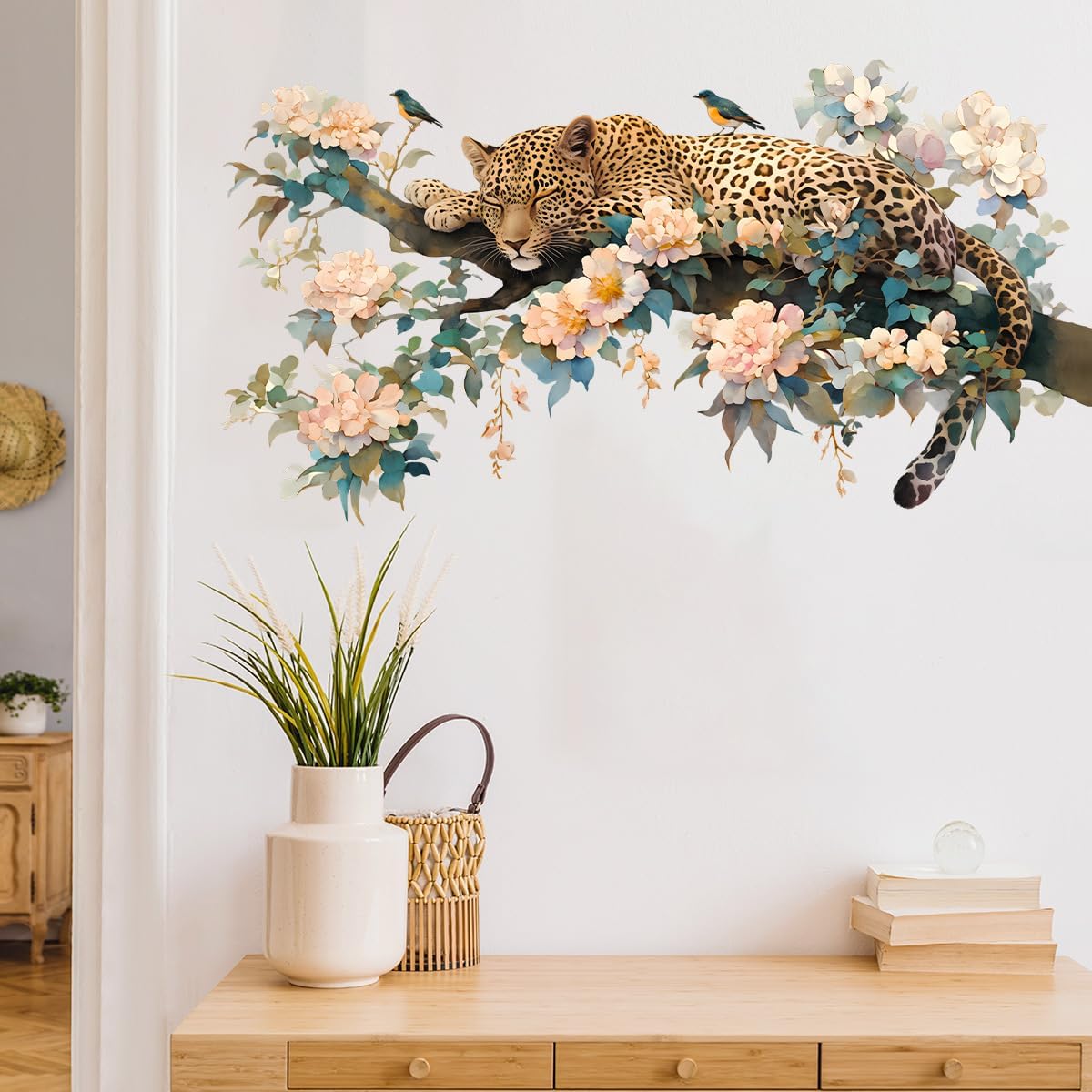 Flowers Wall Decals Removable Jungle Animal Vinyl Stickers
