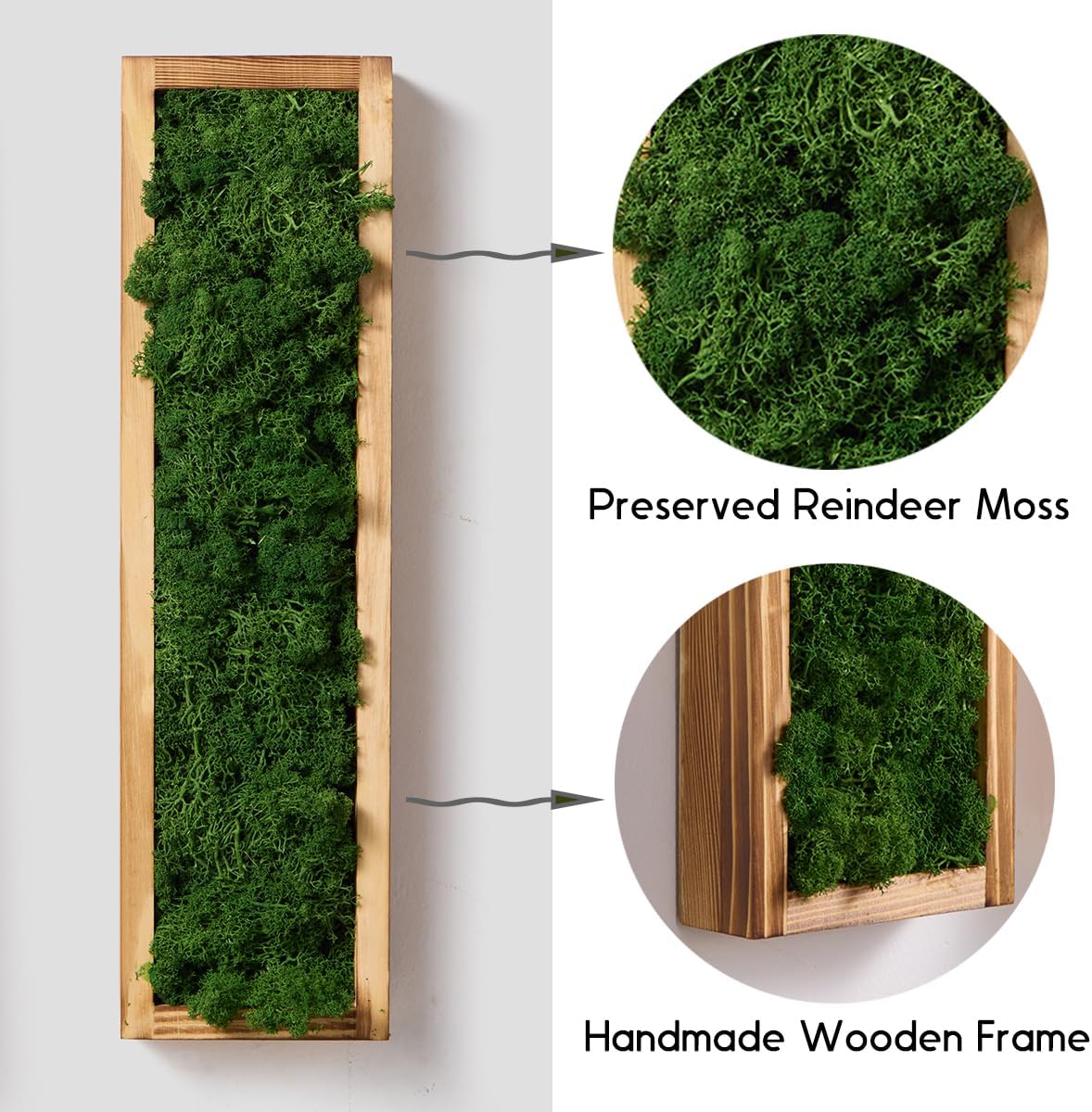 17.3- Vertical Wood Frame / Forest Green / 17.3in / Set of 2