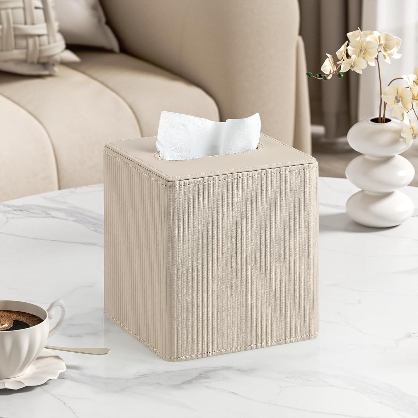 Tissue Box Cover Square / Beige