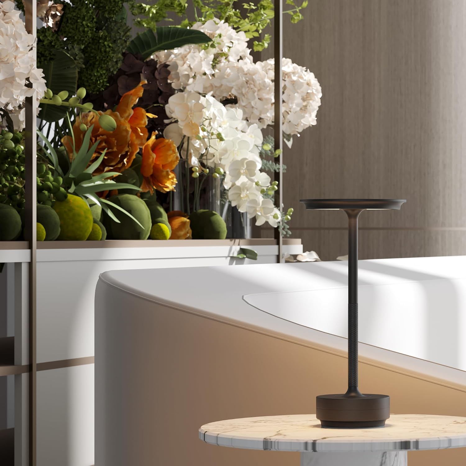 Rechargeable Cordless Table Lamps, Portable Battery Table Light | 5000mAh USB Battery Table Light with Memory
