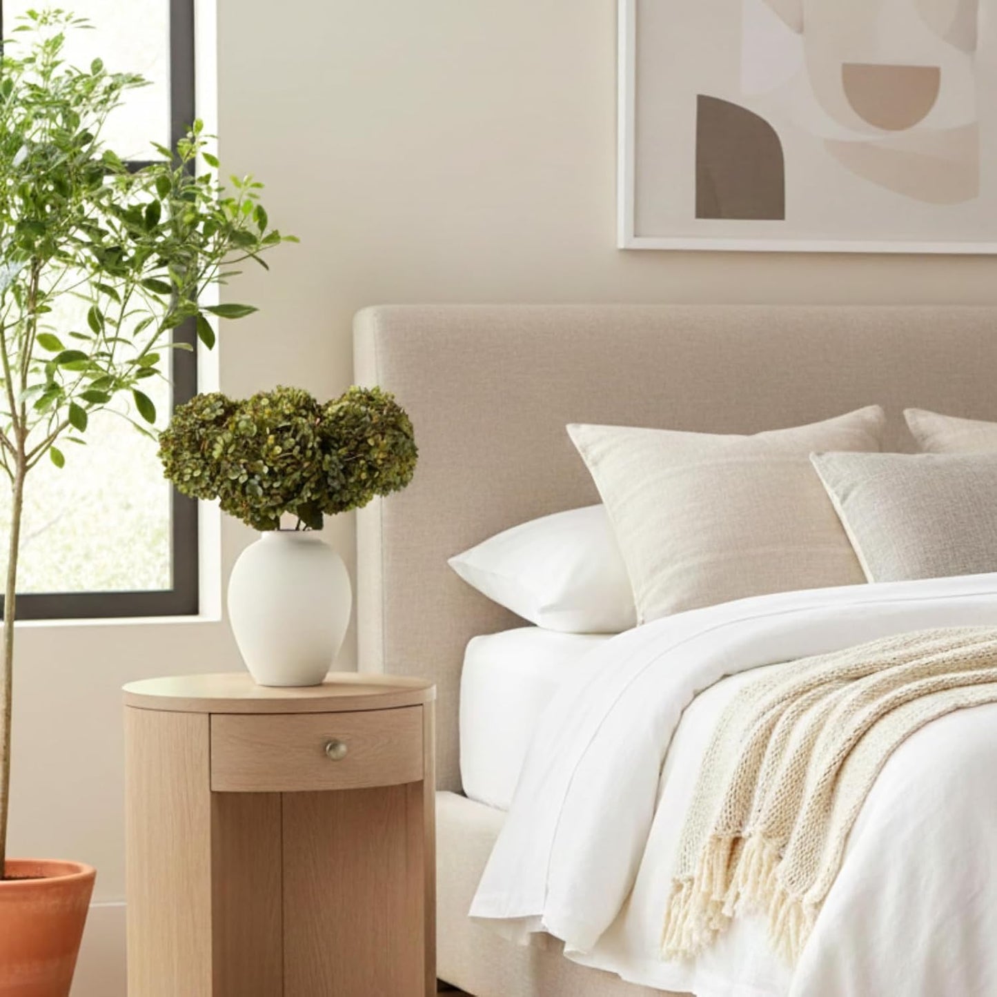 Modern Farmhouse Ella Flower Vase / White Ovoid