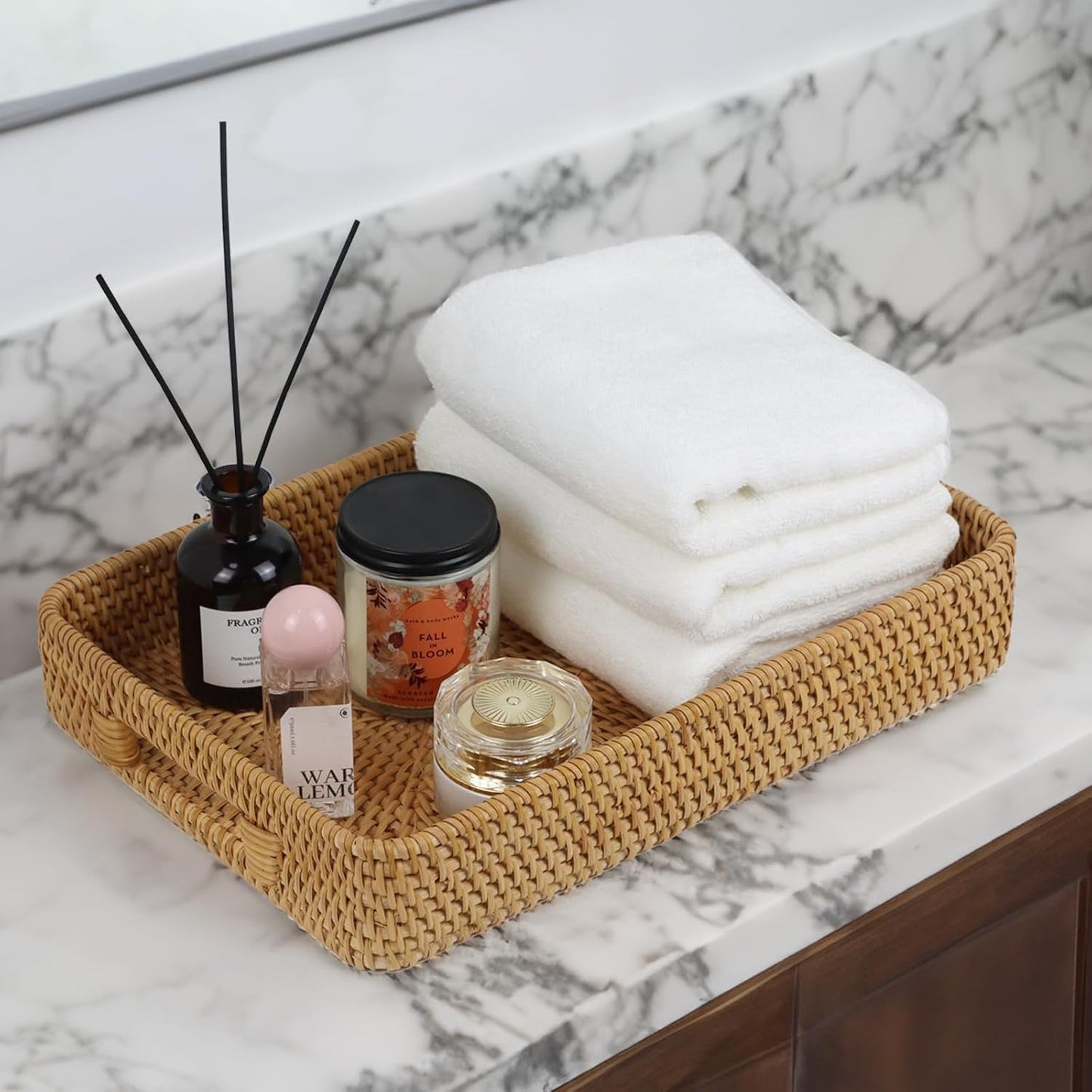 Rattan Serving Tray / 15 x 10.2 x 2.6