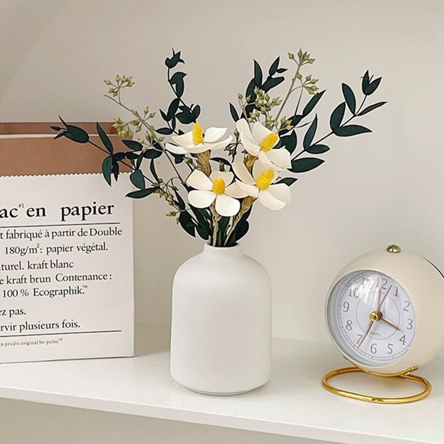 Modern White Small Ceramic Vase / White - Style 5 / Set of 12