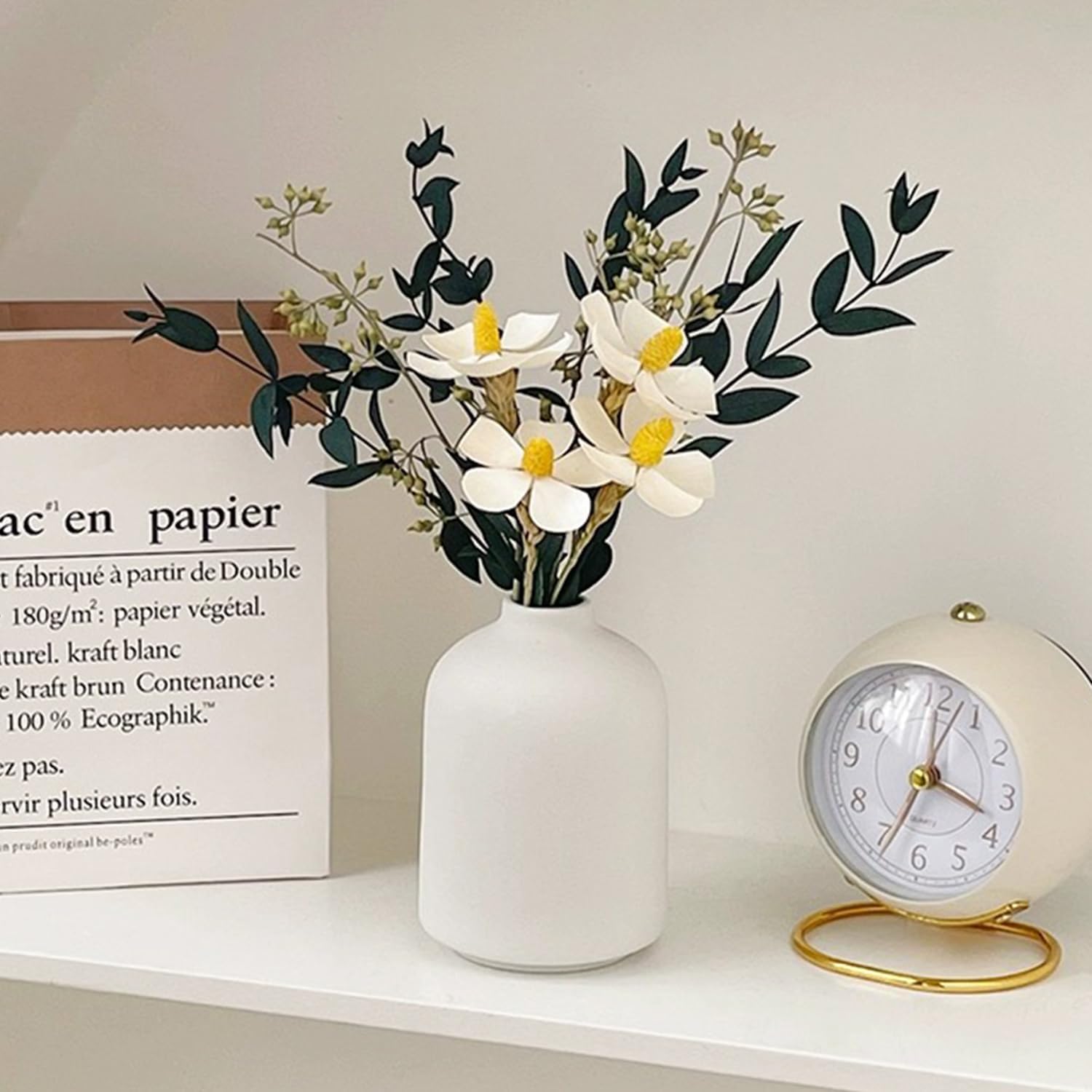 Modern White Small Ceramic Vase / White - Style 5 / Set of 12