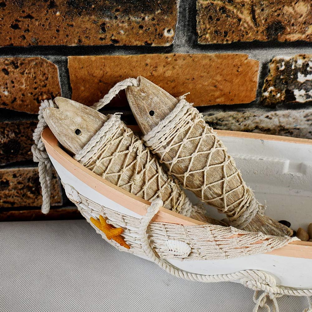 Rustic Nautical Wooden Fish Decor / S