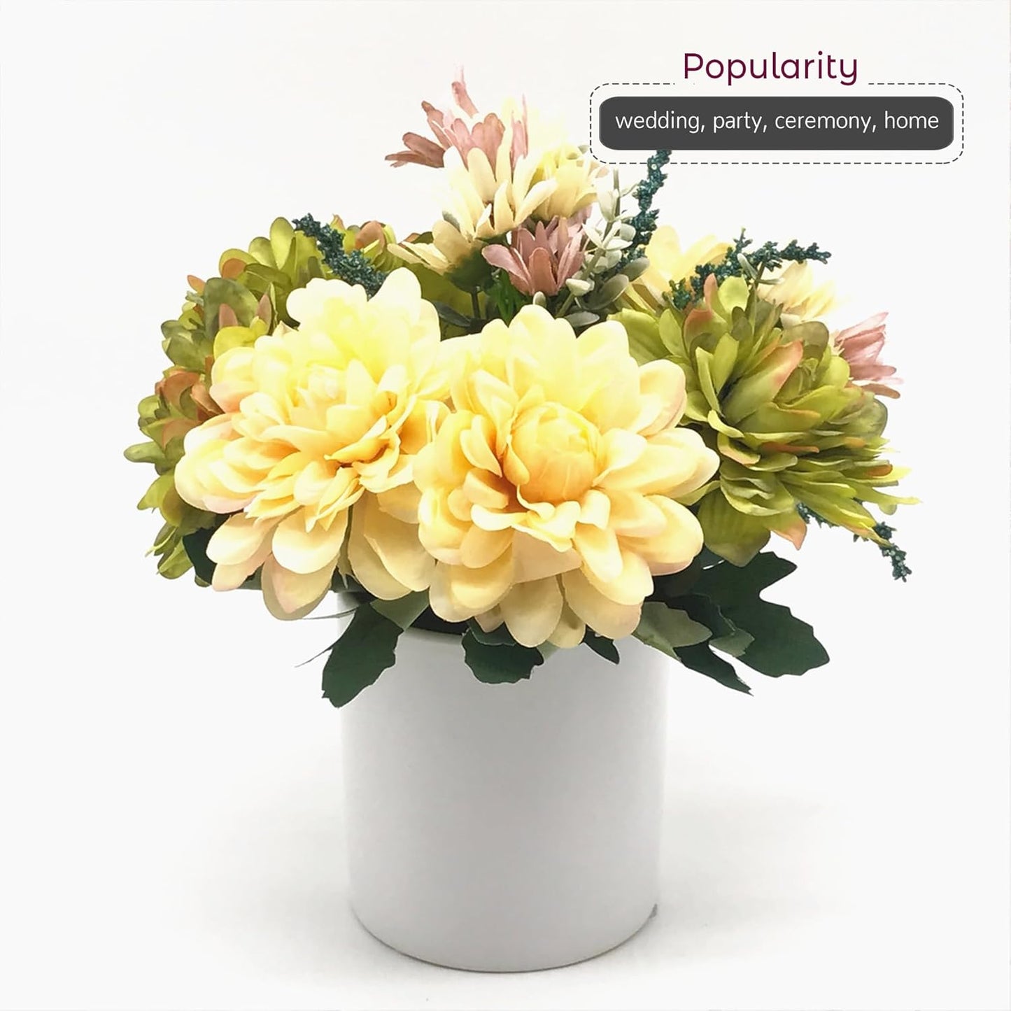 Matte Ceramic Cylinder Vase Width 6.5" Height 6 / 6.5 x 6 / H / White