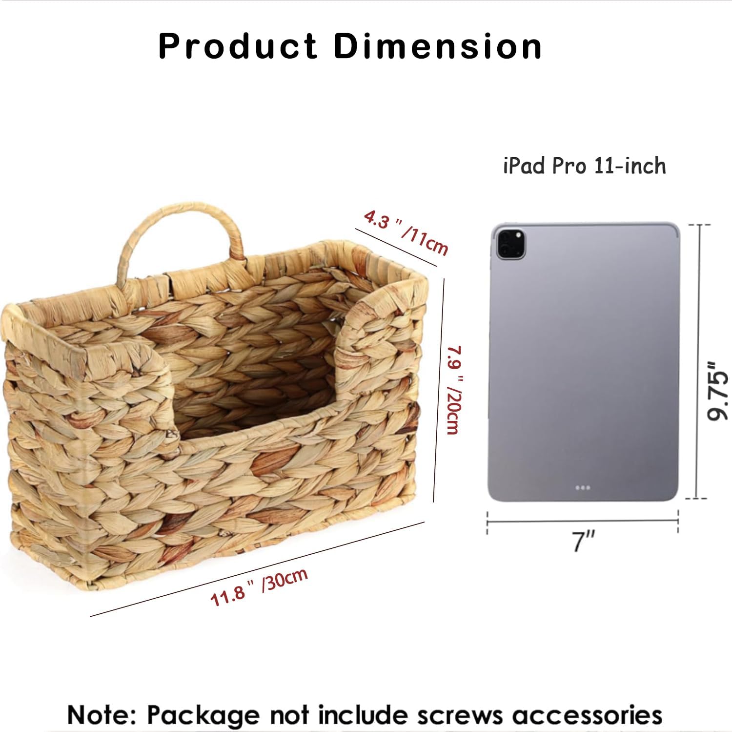 Woven Wall Magazine Holder Organizer / Water Hyacinth