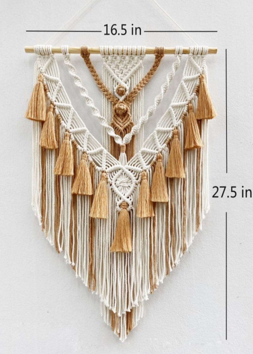 Woven Macrame Wall Art for Decorating / Brown