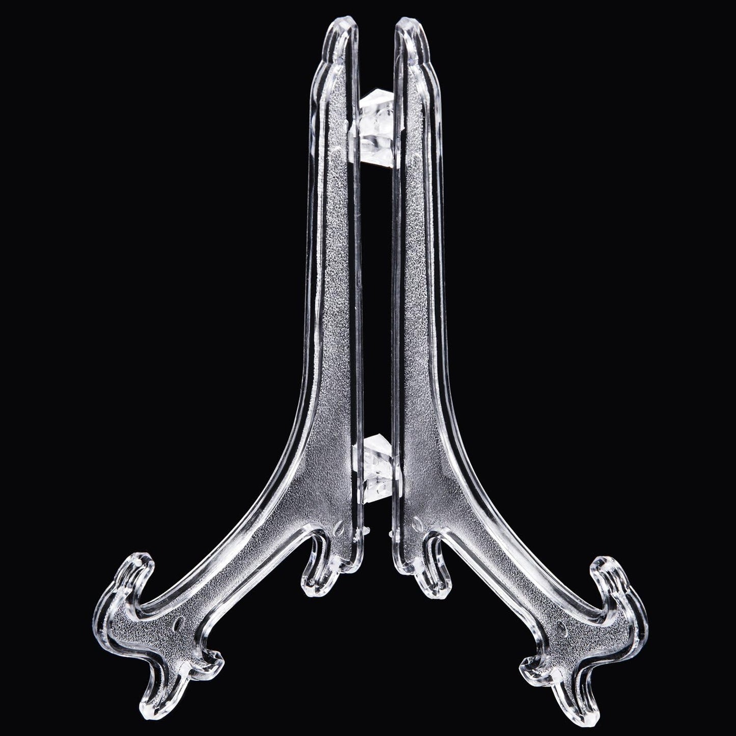 Plastic Easel Plate Stands Holders for Display 3/4/5/ Picture Frame / Clear / 6 Inch / Set of 24