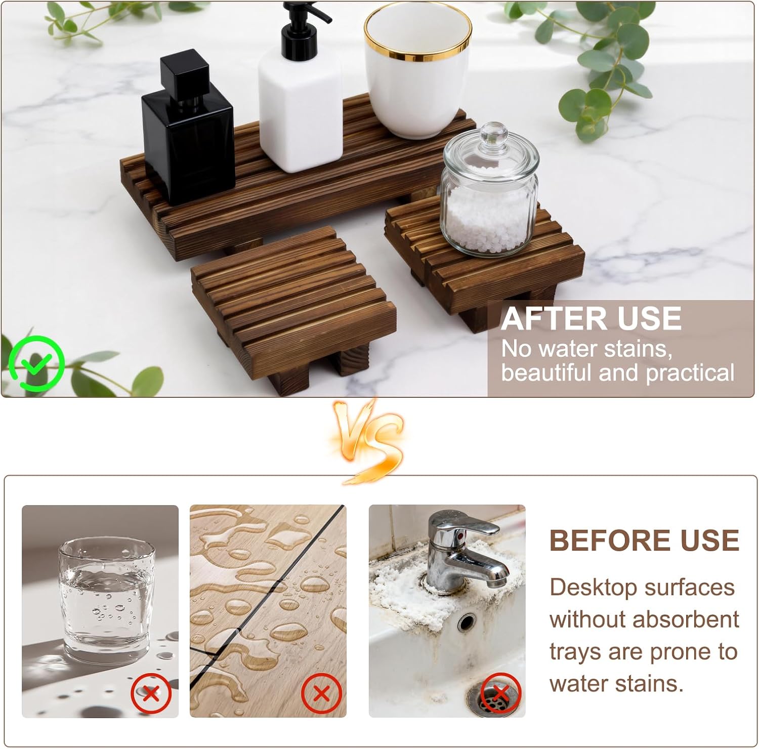 Rustic Countertop Organizer Display Stands / Set of 3
