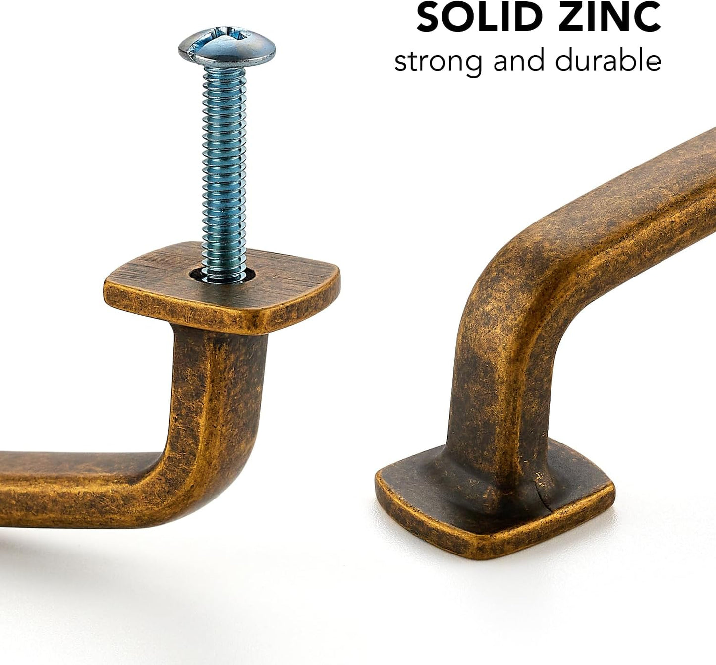Arch Cabinet Pulls Solid 3-3/ Kitchen / Antique Brass / 3-3/4 Inch Hole Center / 4 Inch / Set of 10