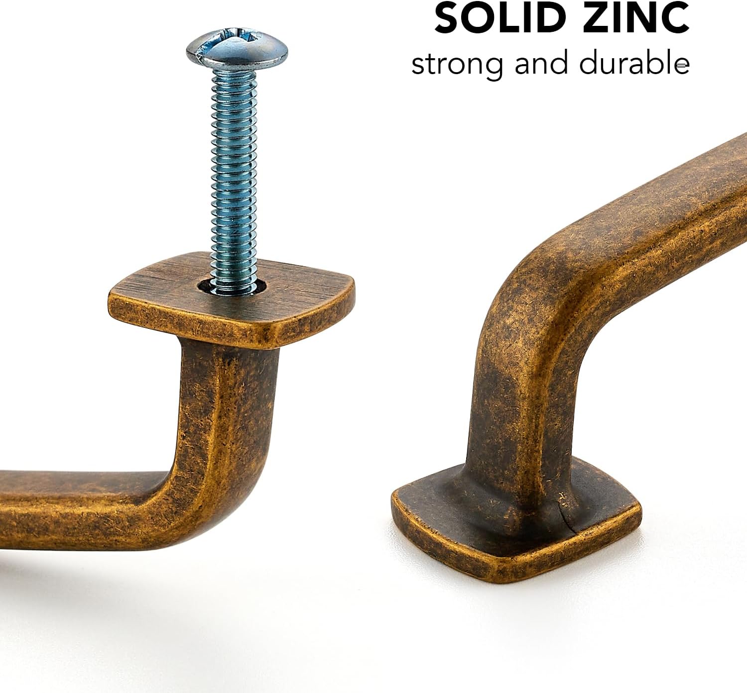 Arch Cabinet Pulls Solid 3-3/ Kitchen / Antique Brass / 3-3/4 Inch Hole Center / 4 Inch / Set of 10