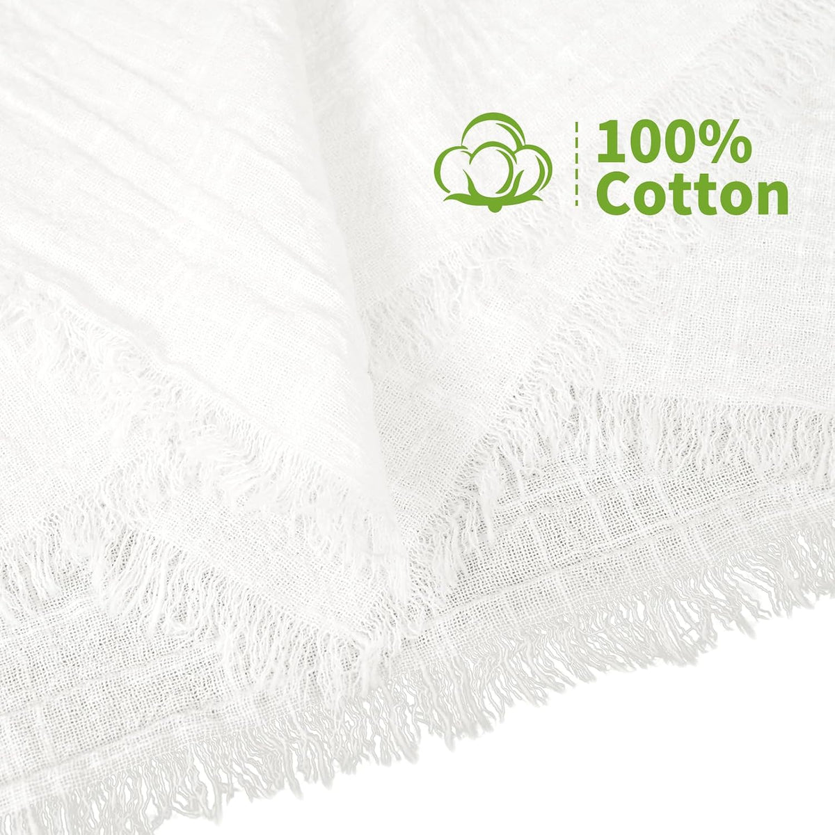Showgeous 60 Pack White Cloth Napkins with Fringe, 16x16 inch 100% Cotton | White Napkins Handmade Dinner Napkins Bulk