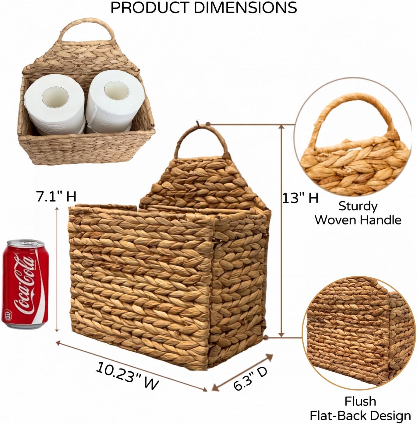 Flat Back Woven Storage Organizer for Mail