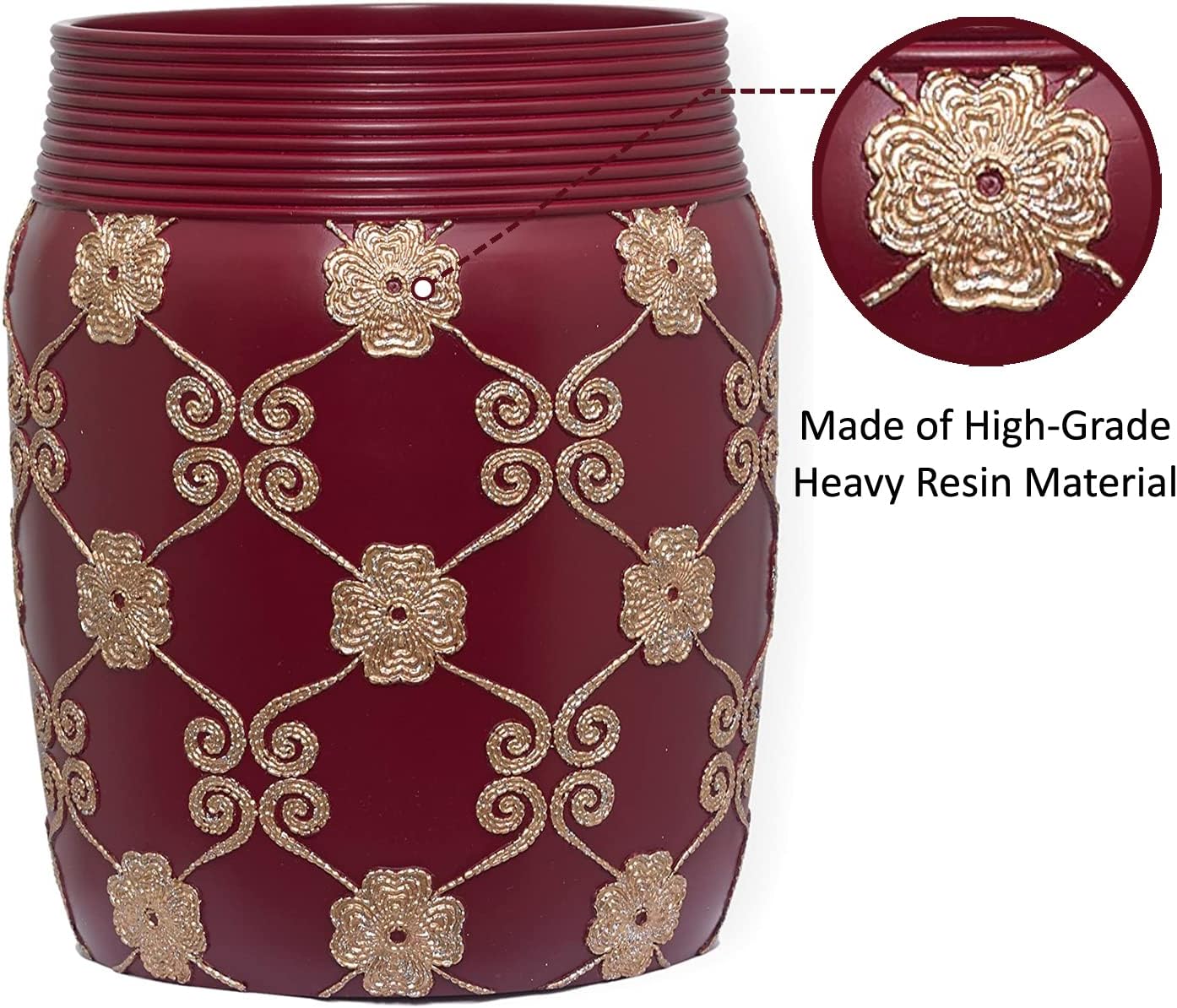 Zahari Home 2pc Elegant Rose Luxury Bathroom Accessories Set Modern Shower Basket & Tissue Box Classic Luxury