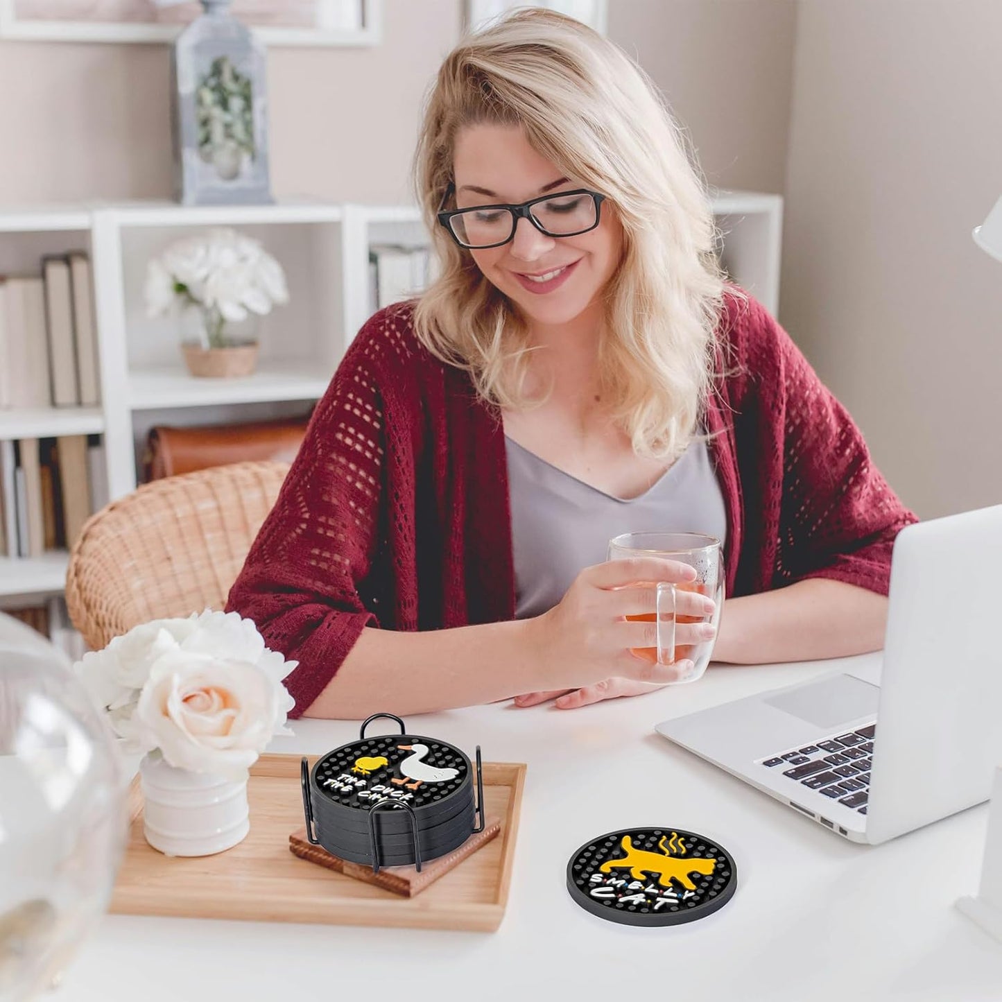 Holder / Silicone Drink Coasters Set