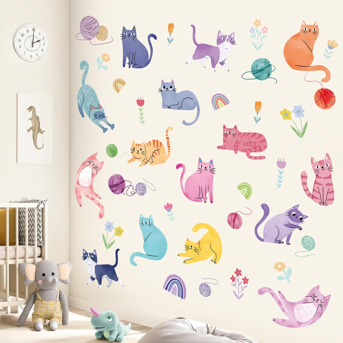 Colorful Cat Wall Stickers / Colorful Cats
