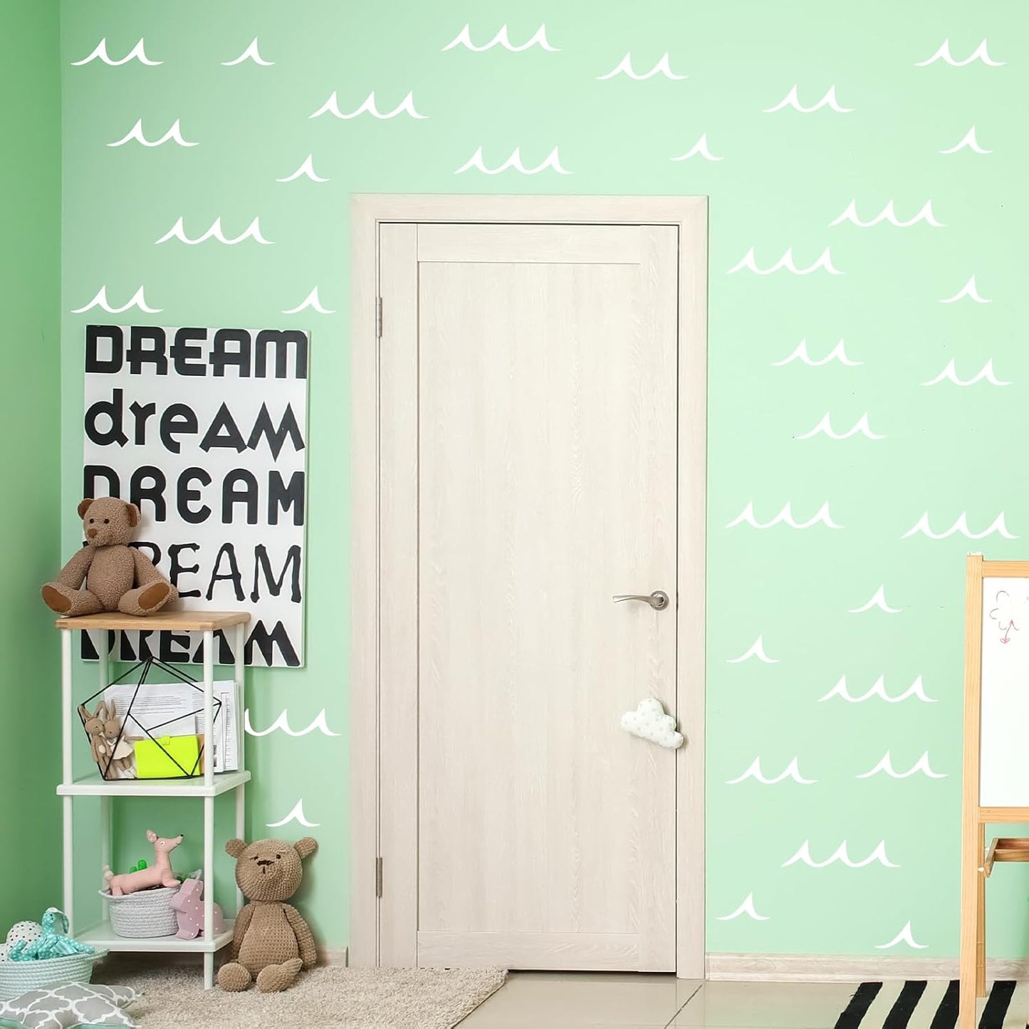 Soft Sea Ripple Stickers / Ocean Wave Wall Decals / Blue