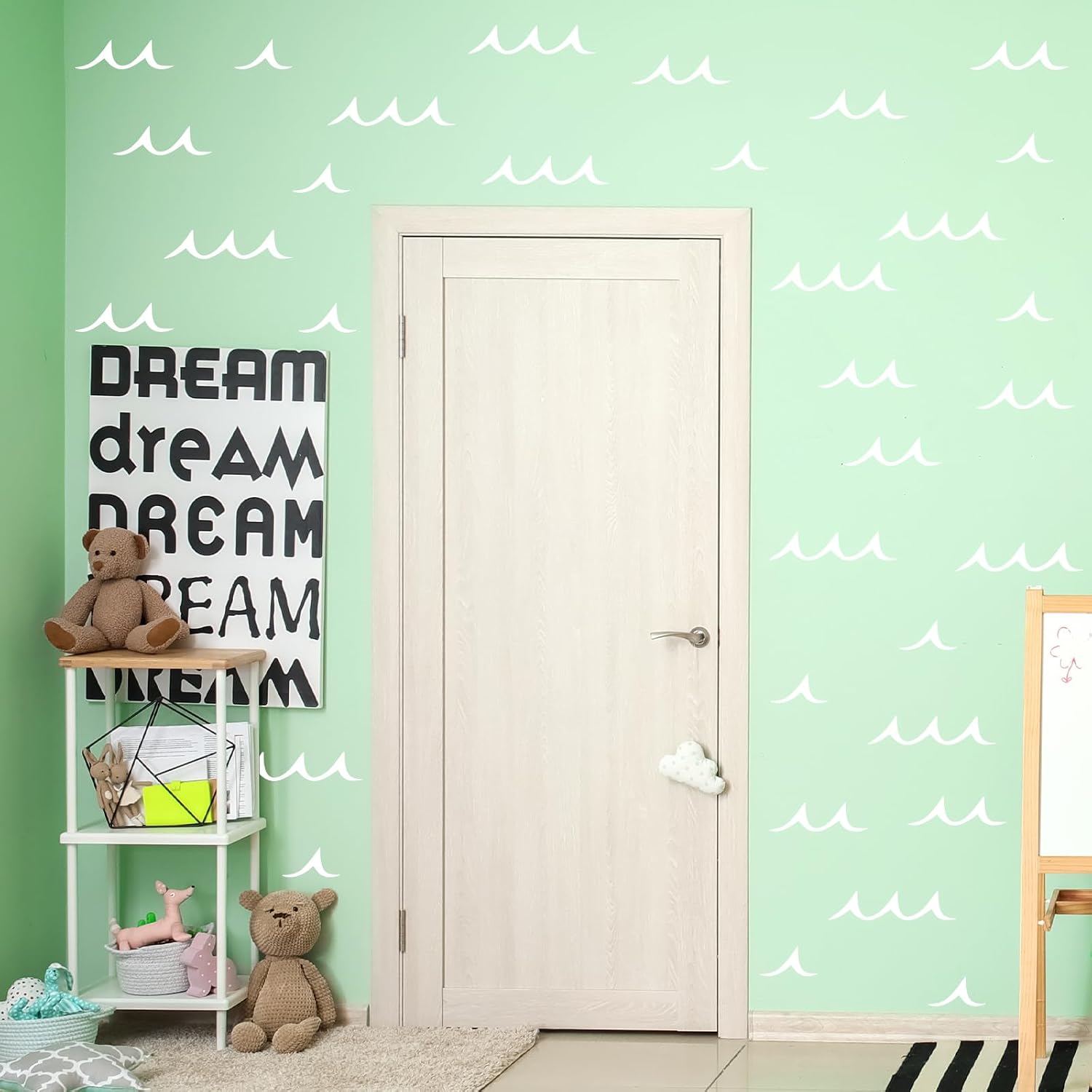 Soft Sea Ripple Stickers / Ocean Wave Wall Decals / Blue