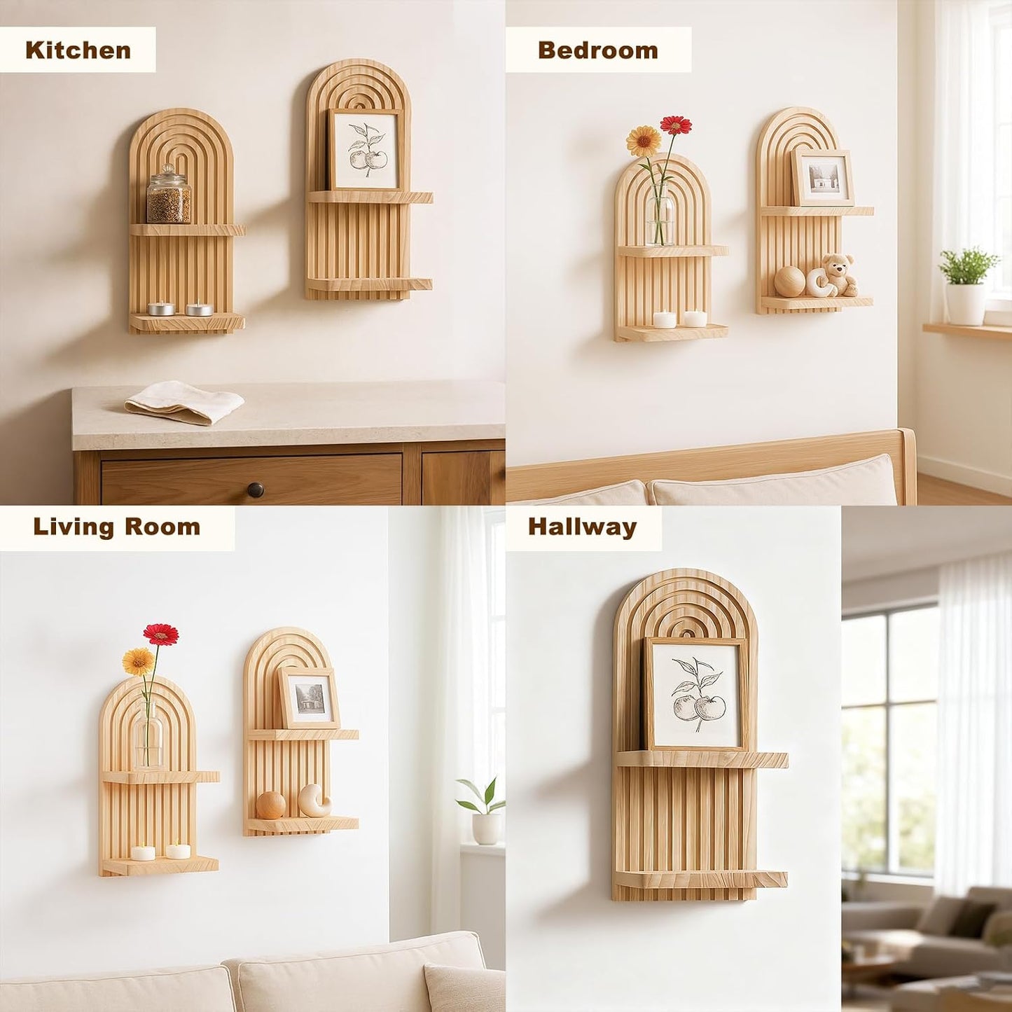 Floating Shelves / 2 Burlywood / Set of 2