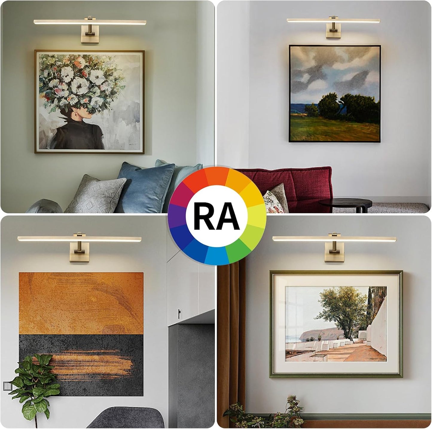 LED Modern Dimmable Picture Lights for Wall 23.62 Inch Hard-Wired Picture Frame Lights for Paintings Gallery Light with
