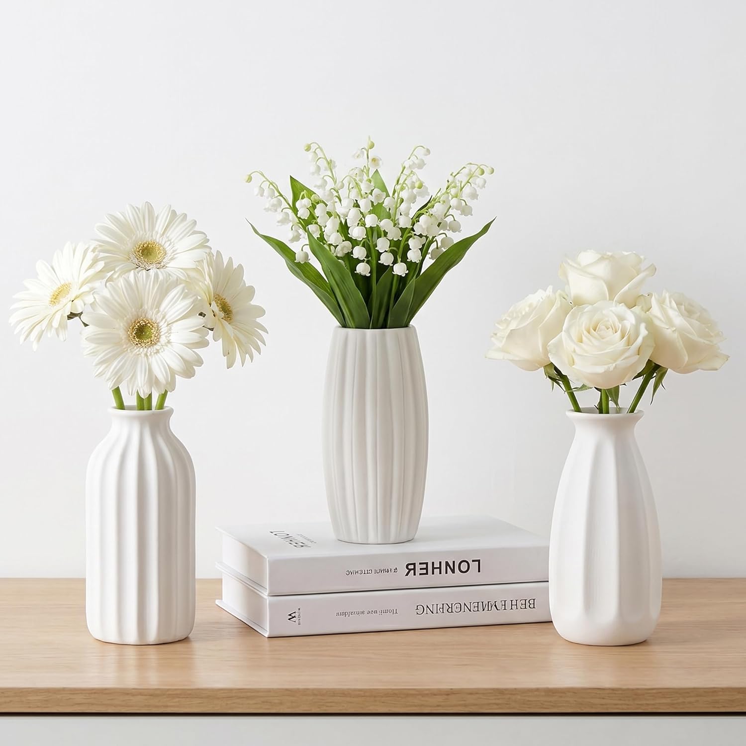 Ceramic Bud Vase / Ceramic Vase Set / White / Set of 12