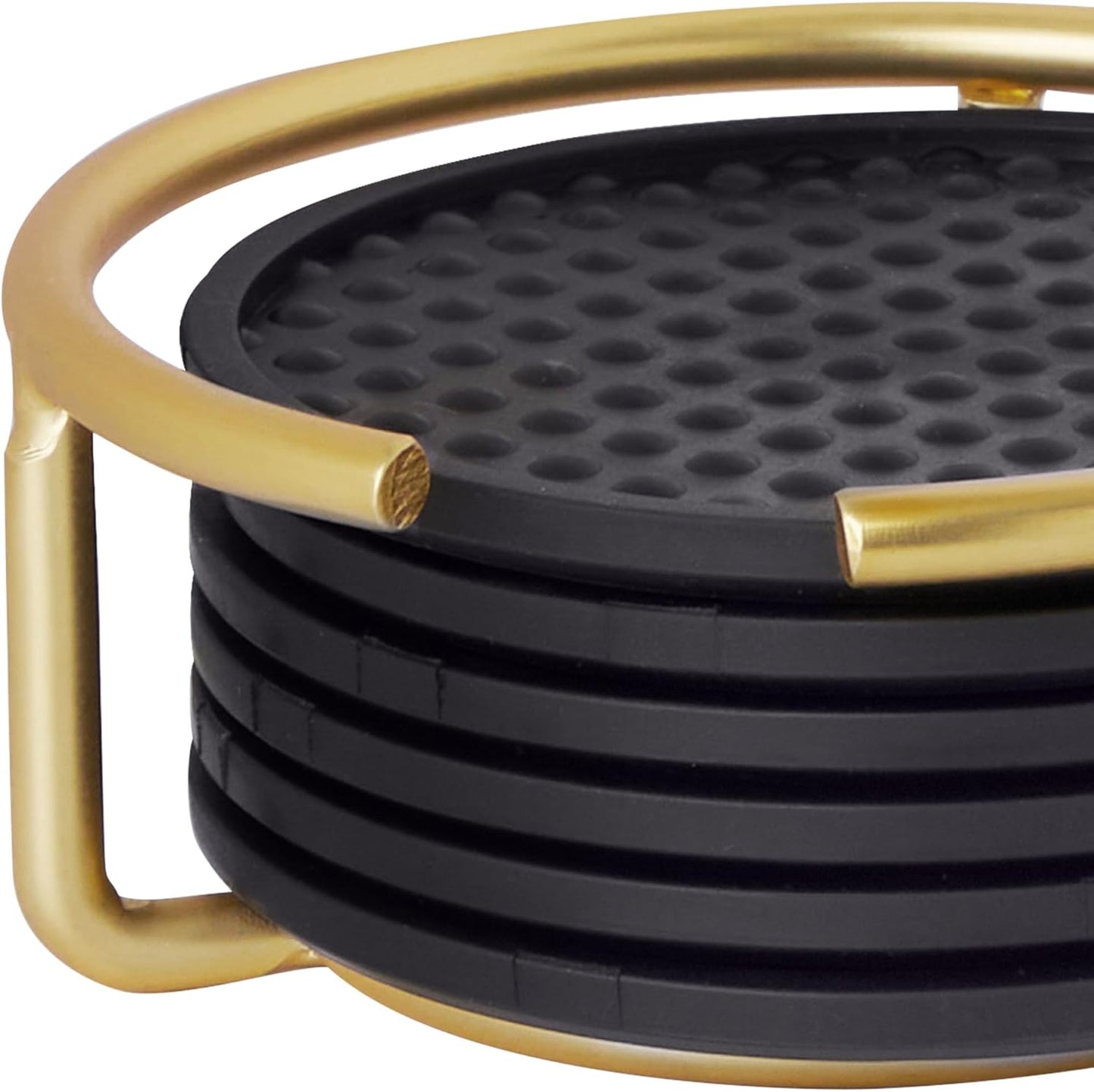 Holder Modern Table Drink Coasters / Gold / Set of 6