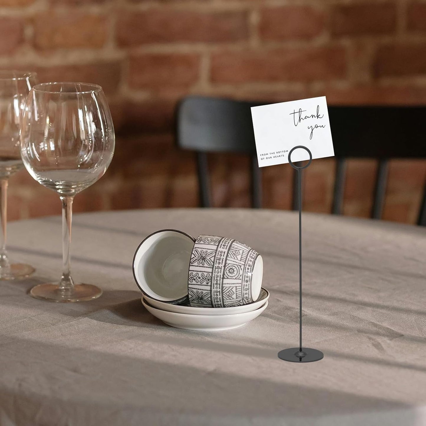 Urban Deco 24PK Table Number Holders Place Card Holders 12 Inch Table Card Holders Steel Card Holders for Photos, Food