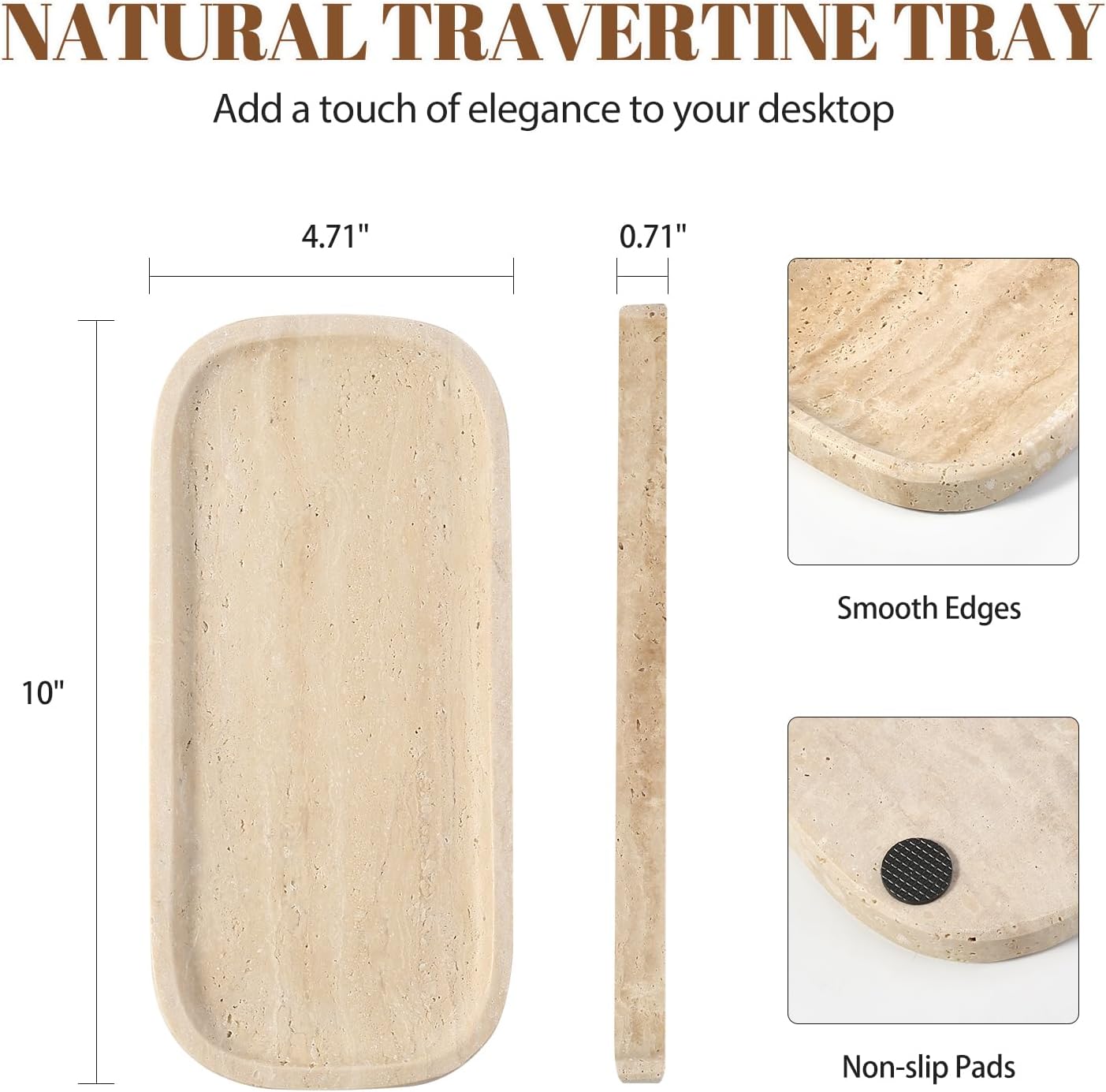 Tray / Marble Vanity Tray / 10 x 4.72 / Travertine