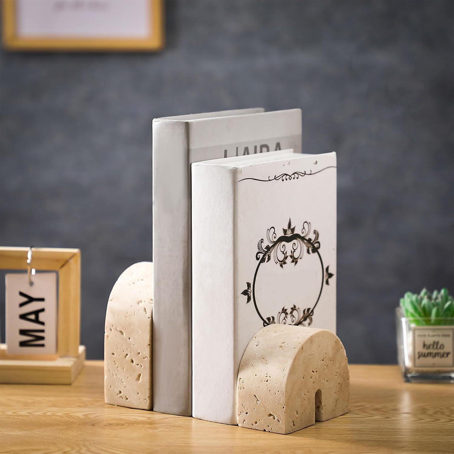 Marble Bookends / Natural / 5 Inch / Set of 2