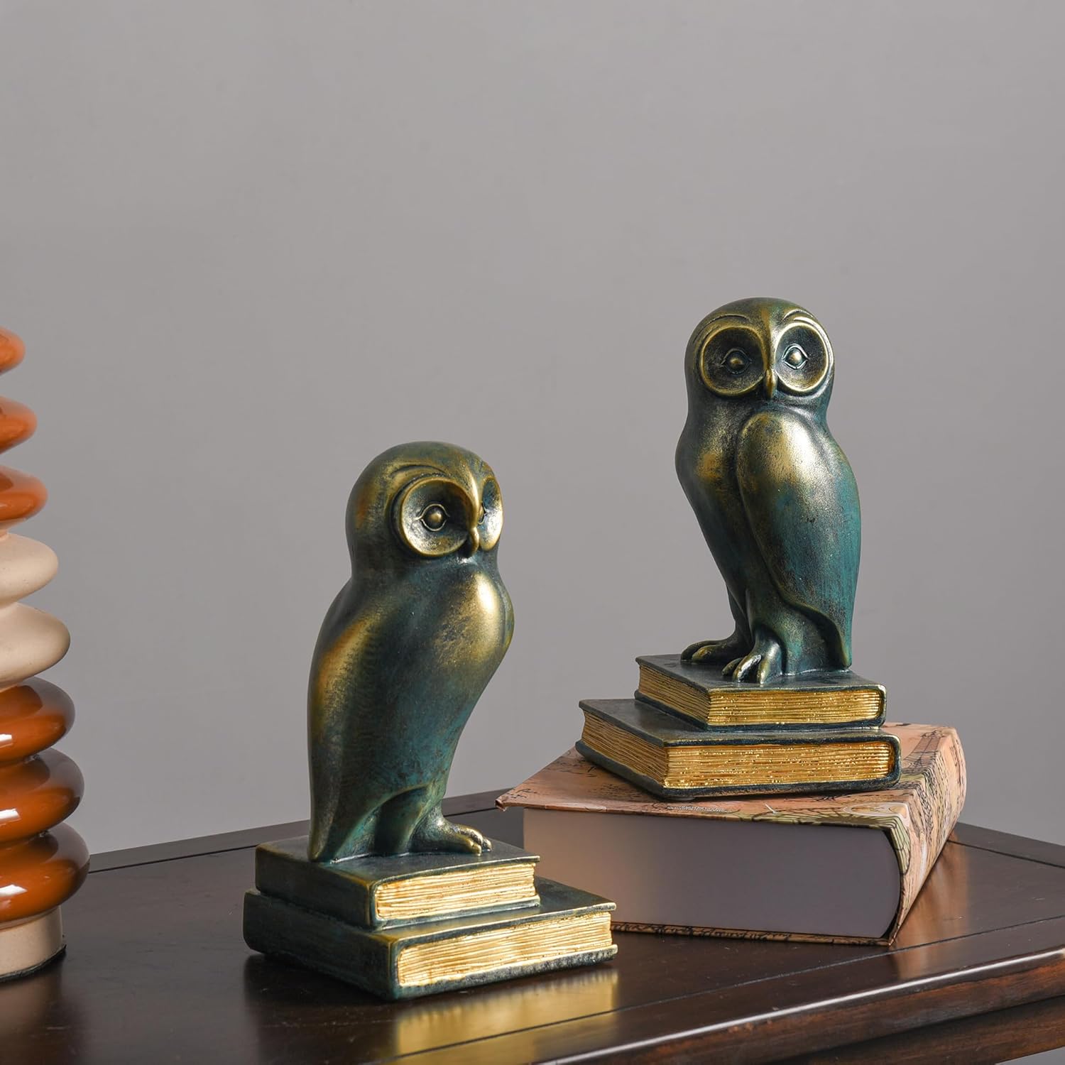 Book Ends / Owl Decorative Bookends Bronze Bird Book Stopper Unique Kids Book Holders / Owl-bronze