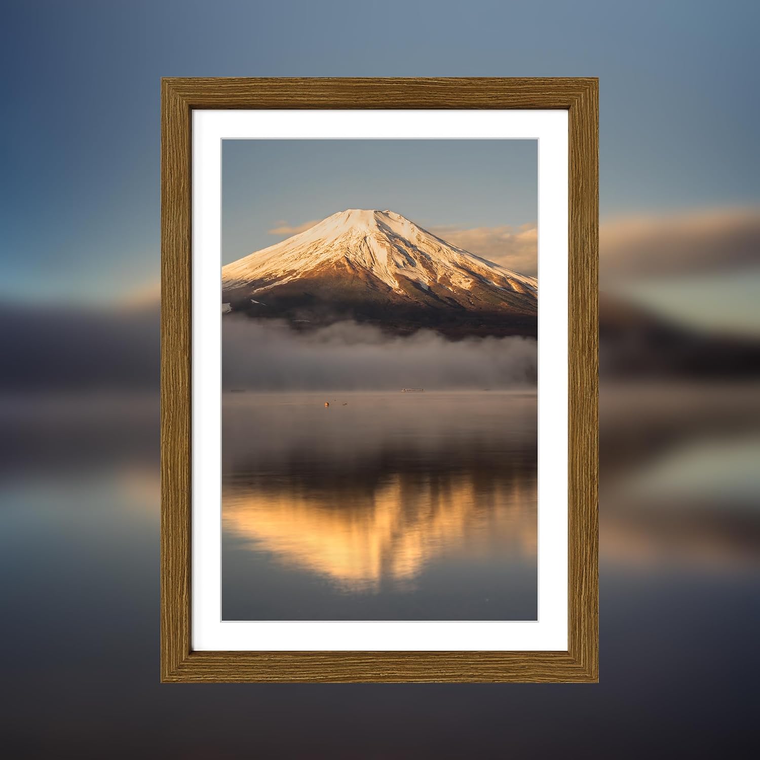 24X36 Poster Frame, Display Pictures 20X30 with Mat or 24X36 Without, Wall Hanging Frames, Rustic Brown, 3 Pack