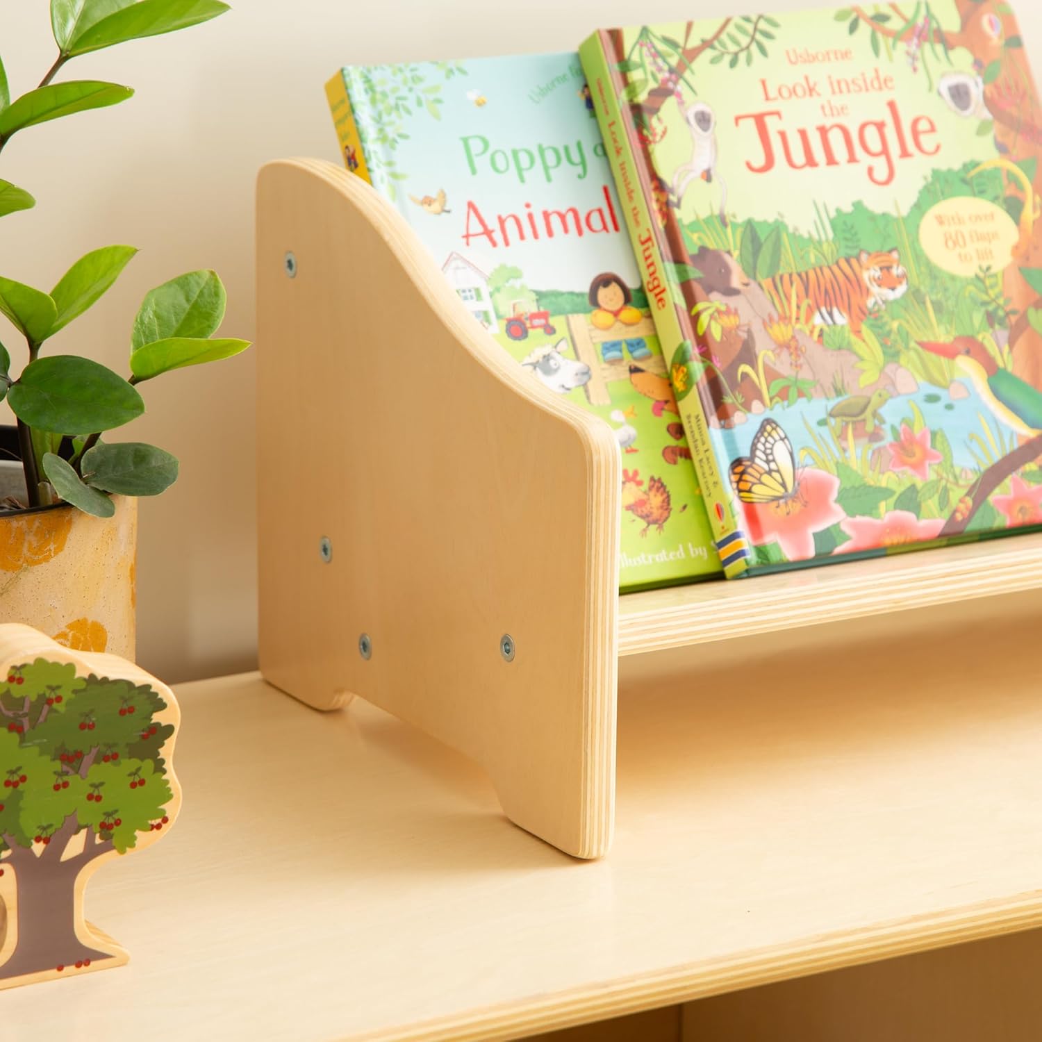 Guidecraft Tabletop Book Browser - Natural, Bookshelf For Kids, Home Office and School Furniture, Book Organizer