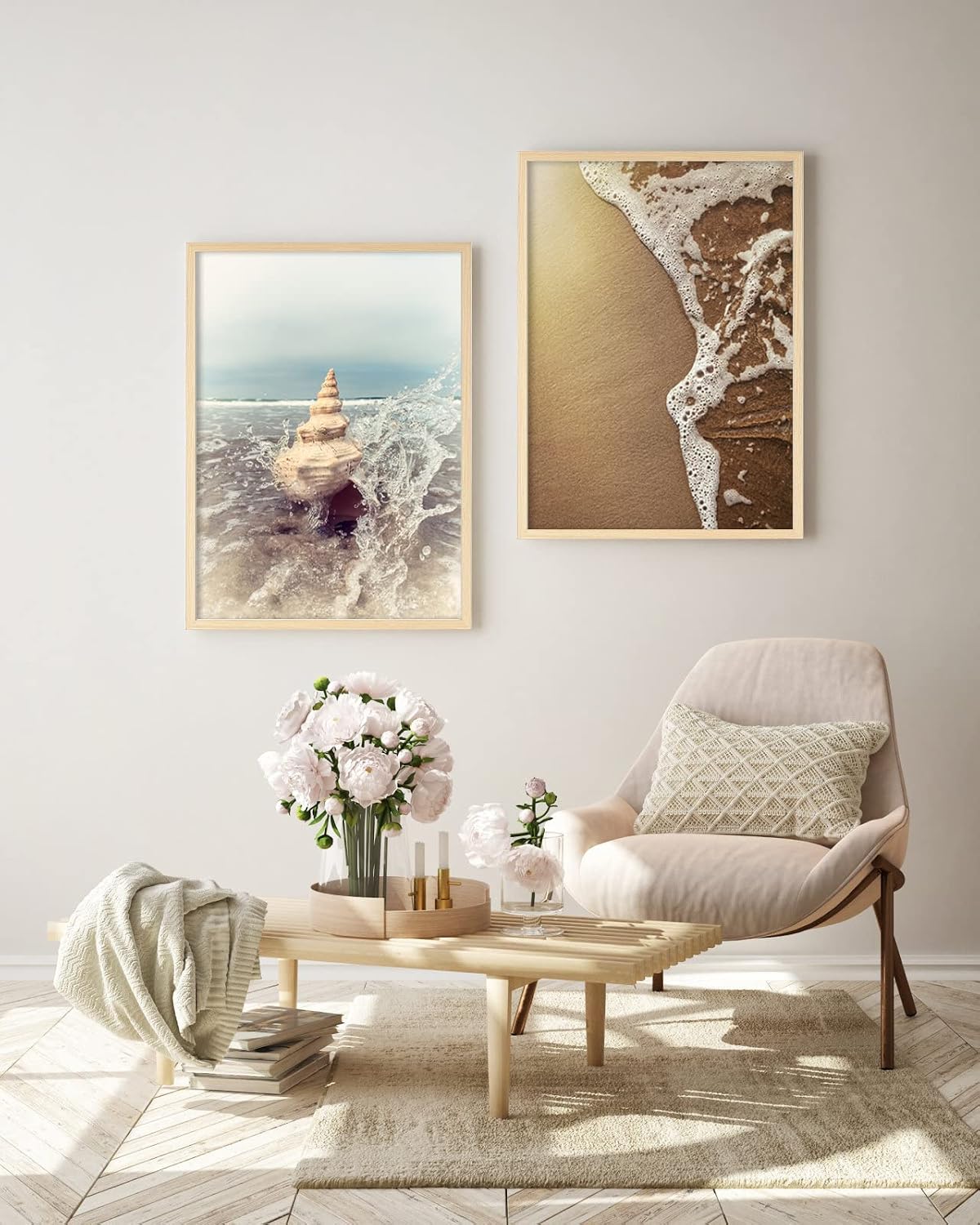 Yaetm 18x24 Poster Frame Set of 4, Natural Solid Oak Wood Frame 18x24 for Photos, Posters & Art Prints, Wall Gallery