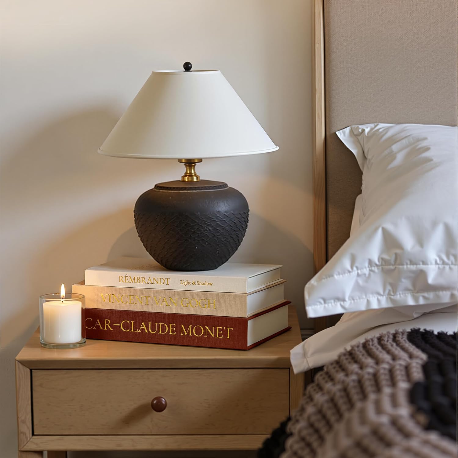 Linen Faux Books / Brown-beige-apricot / Set of 3