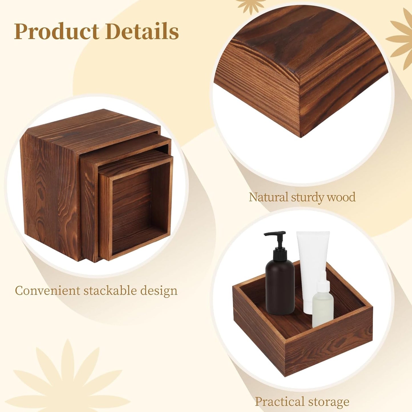 Wooden Risers Display Stands Set / Set of 6