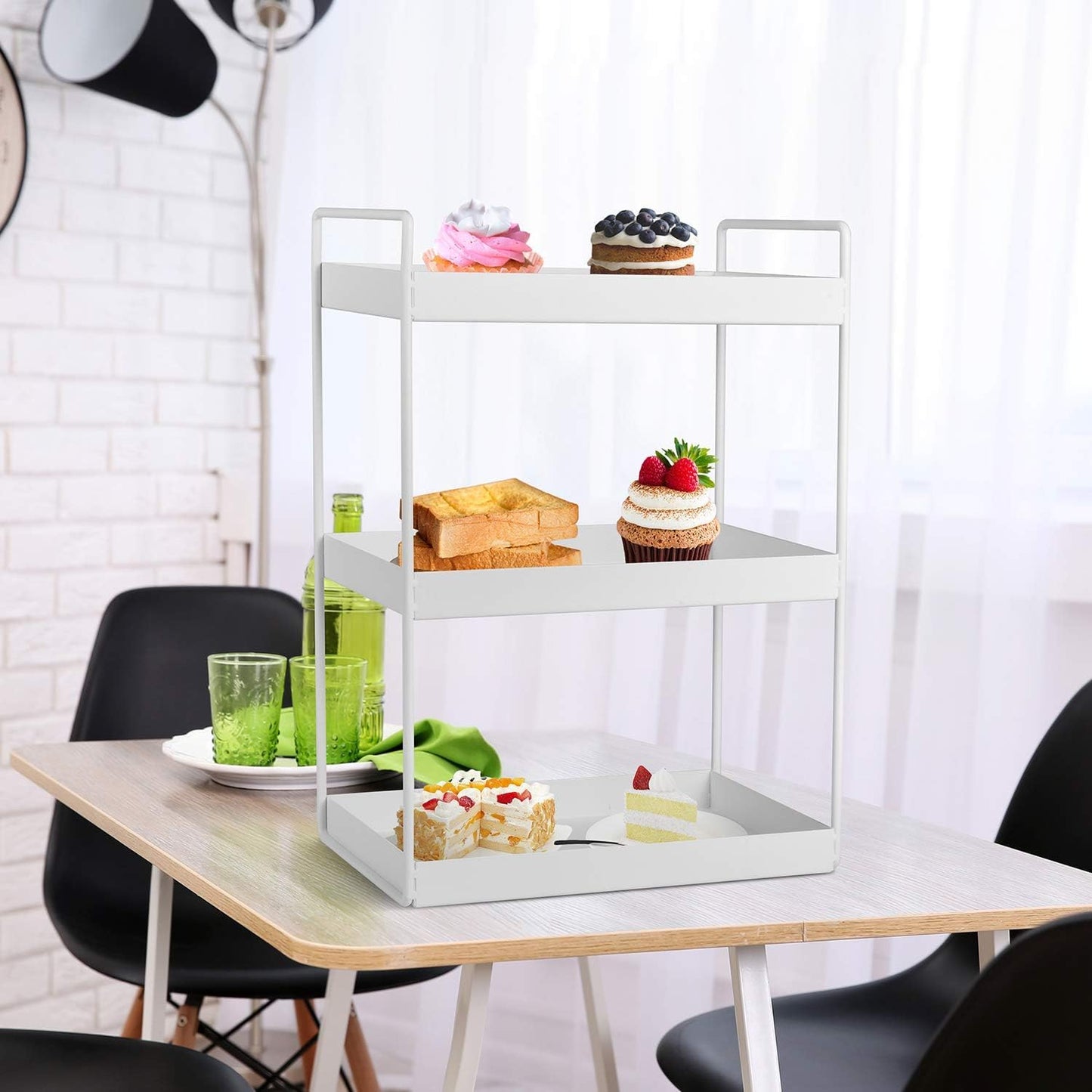 3-Tier Countertop Organizer, Bathroom Vanity Tray Makeup Storage Kitchen Spice Rack Standing Shelf Counter Storage