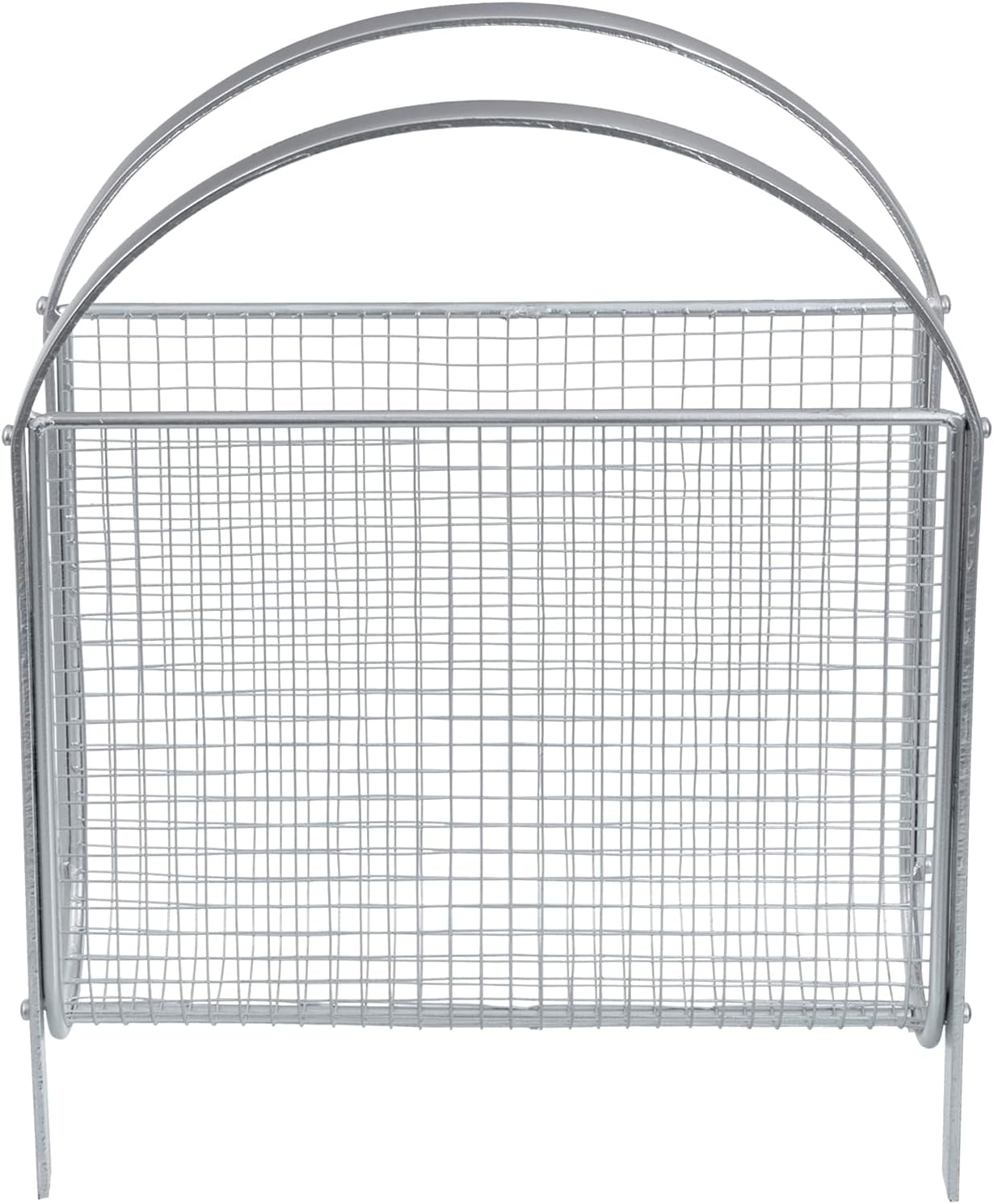 MyGift Mid-Century Silver Metal Mesh Magazine Rack, Freestanding Holder | Mid-century inspired silver mesh rack keeps