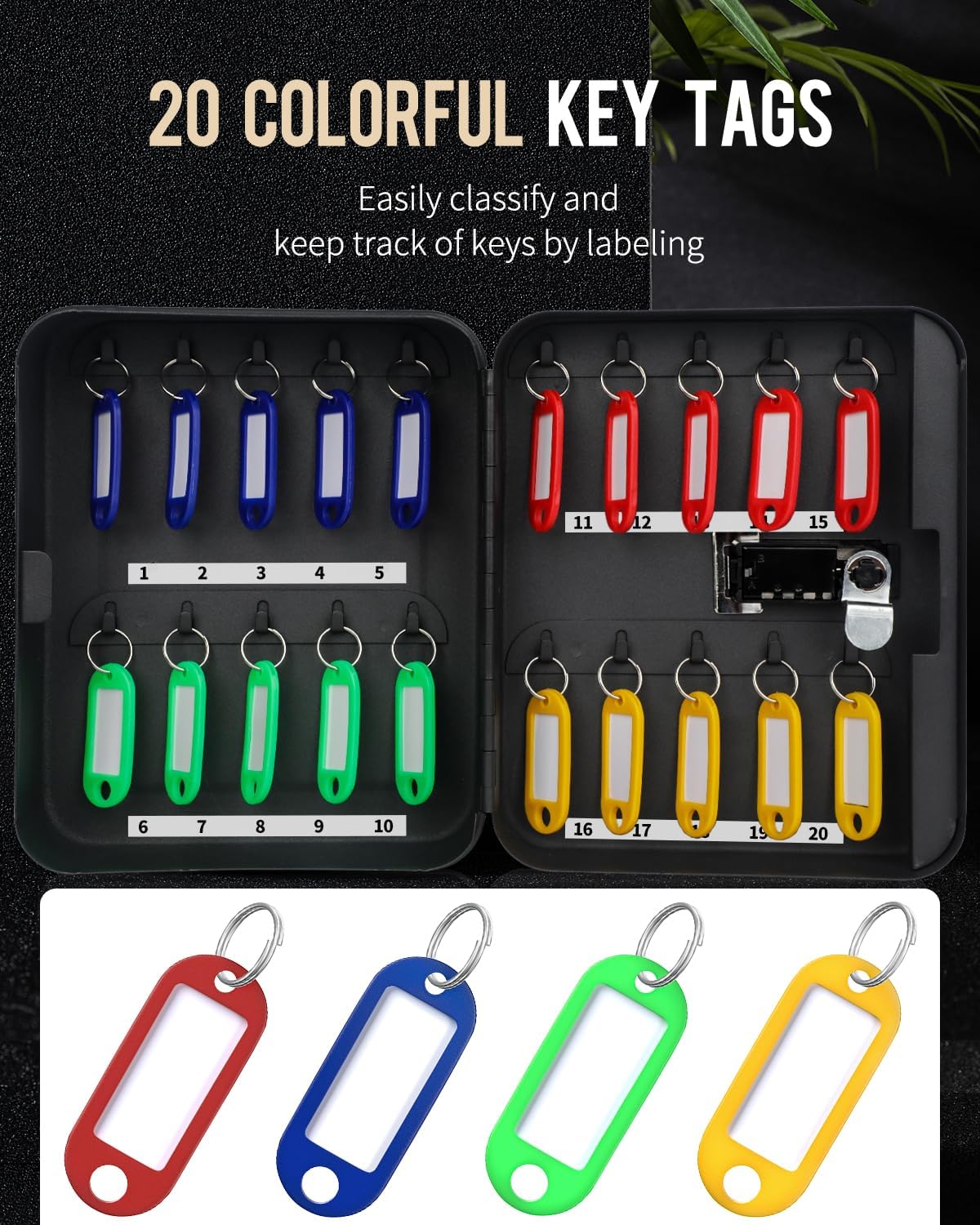 20 Position Key Cabinet / Black / 20 Keys