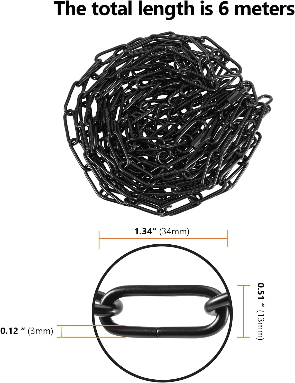 Chain for Hanging Lamp / Black / Set of 2
