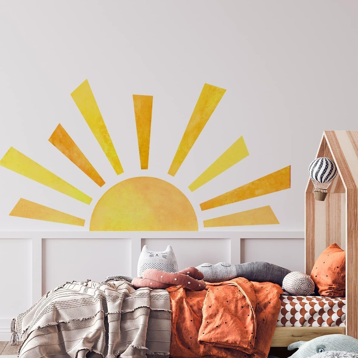 Boho Half Sun Wall Decal / Style 7 / 42 x 23.5