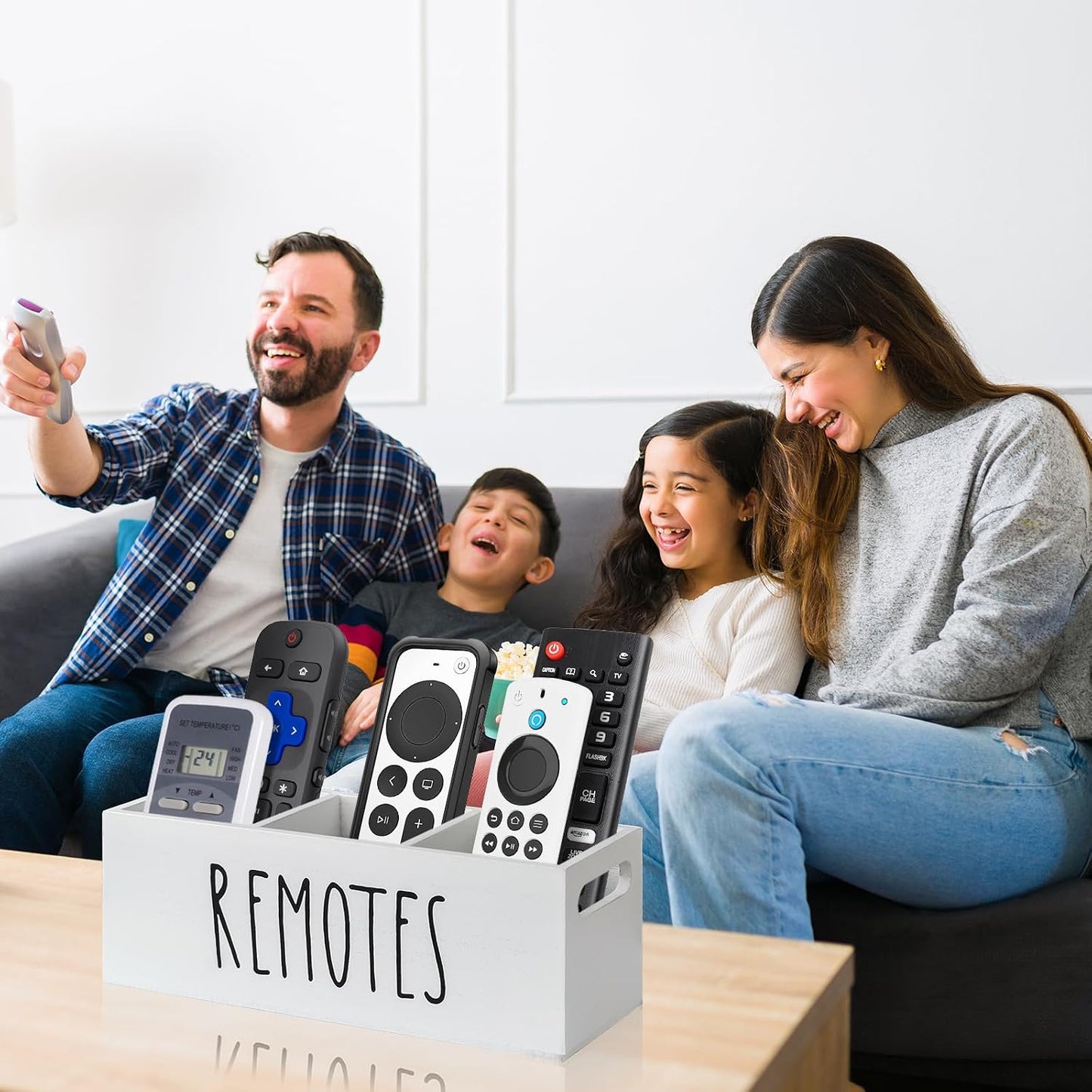 Remote Control Holder / White-3slot